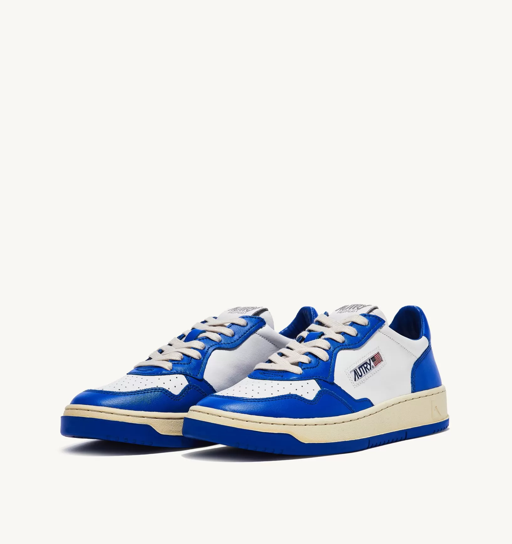 AUTRY Sneakers Medalist Low In Pelle Bicolore Bianco Prince Blue^Donna Medalist