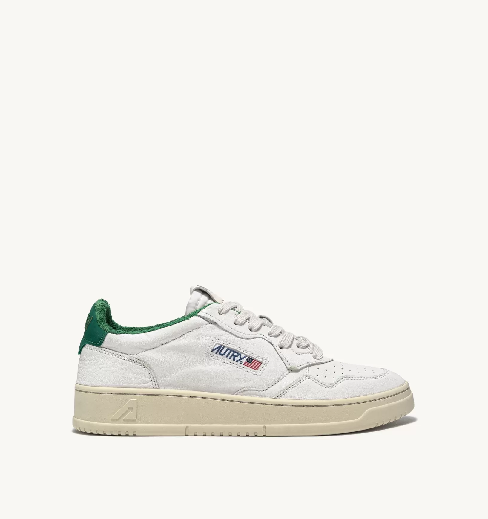 AUTRY Sneakers Medalist Low In Pelle Di Capra E Spugna Bianco Verde^Donna Medalist