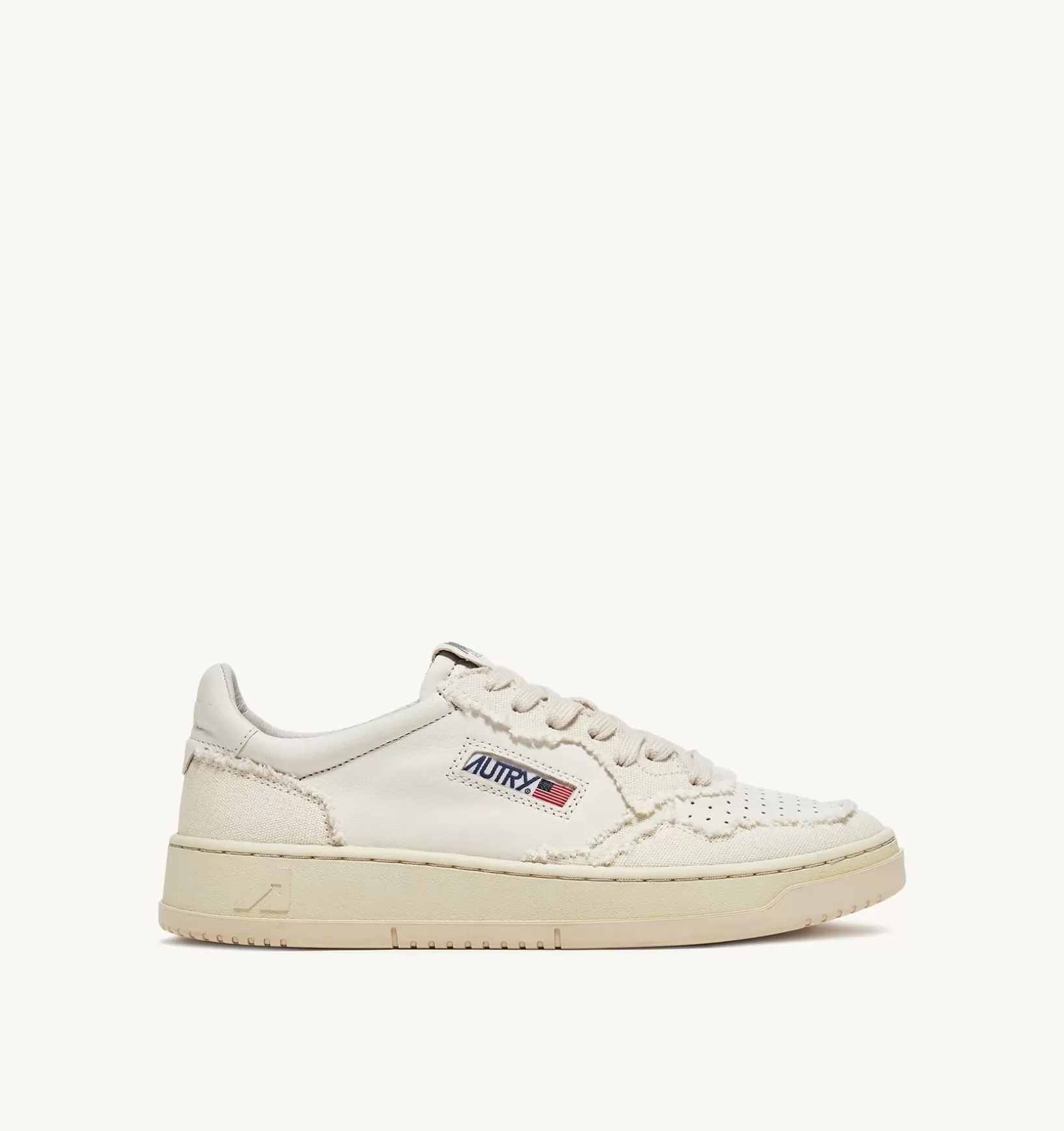 AUTRY Sneakers Medalist Low In Pelle Di Capra E Tela Bianco Ivory^Donna Medalist