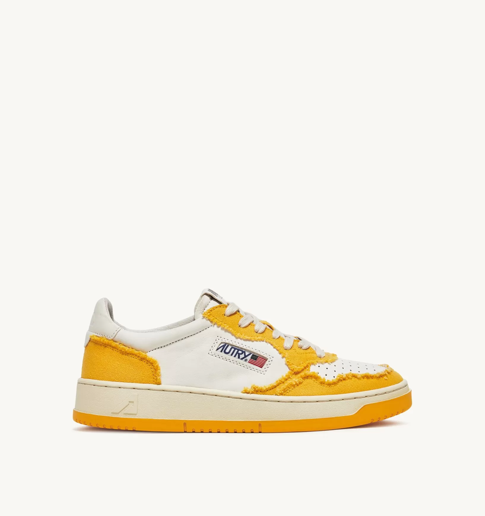 AUTRY Sneakers Medalist Low In Pelle Di Capra E Tela Bianco Mango^Donna Medalist
