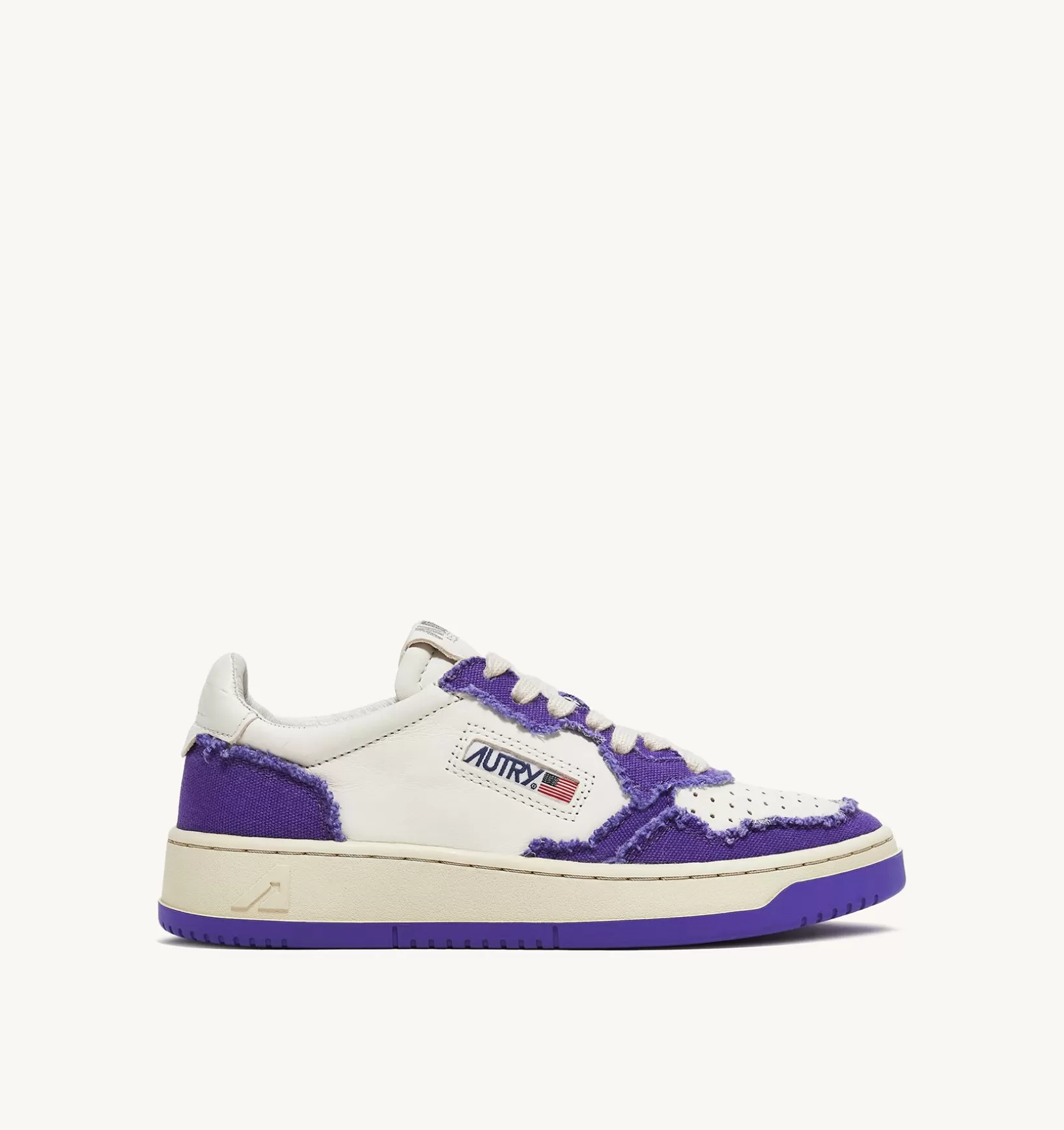 AUTRY Sneakers Medalist Low In Pelle Di Capra E Tela Bianco Violet^Donna Medalist