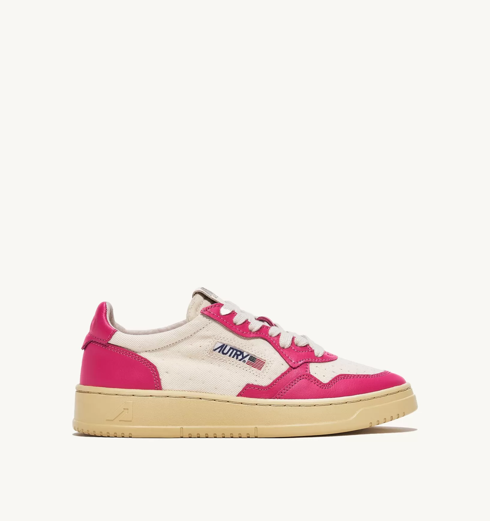 AUTRY Sneakers Medalist Low In Pelle E Canvas Bianco E Bubble^Donna Medalist
