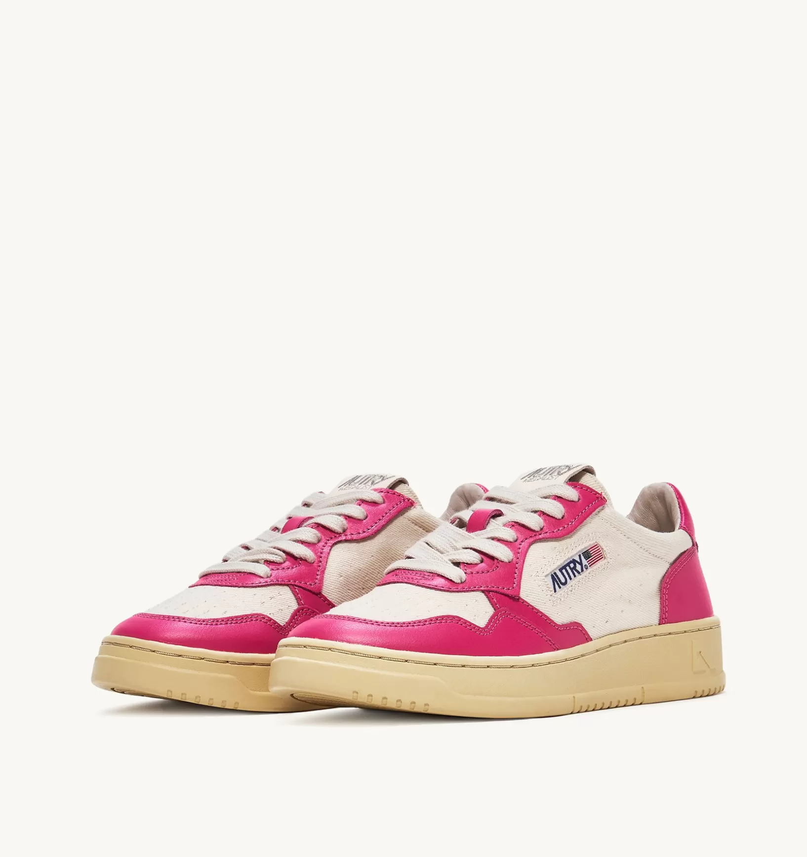 AUTRY Sneakers Medalist Low In Pelle E Canvas Bianco E Bubble^Donna Medalist