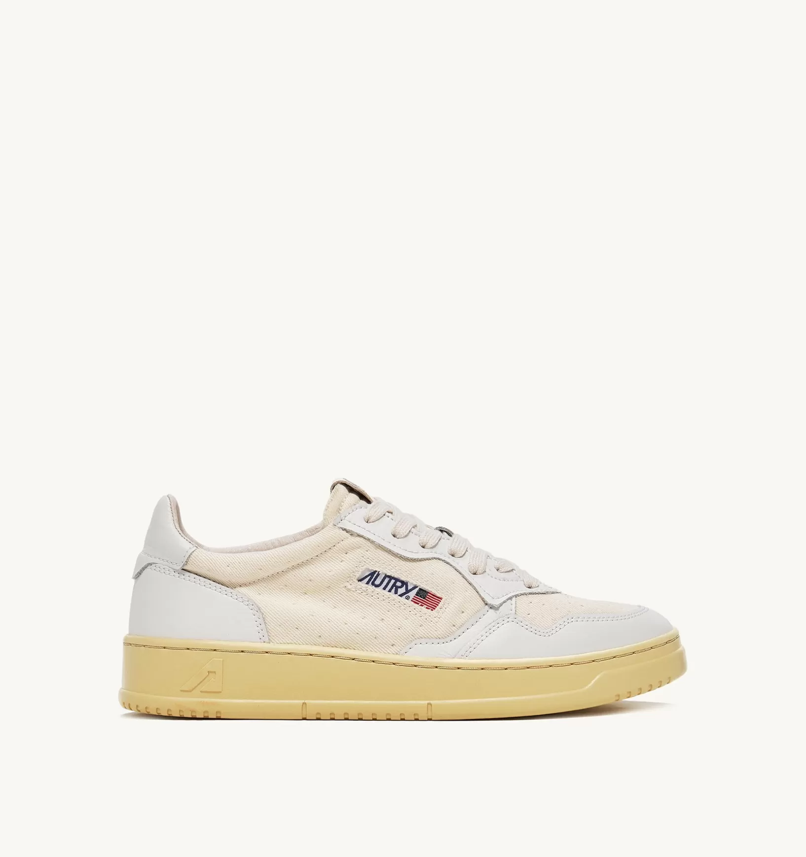 AUTRY Sneakers Medalist Low In Pelle E Canvas Color Bianco^Donna Medalist