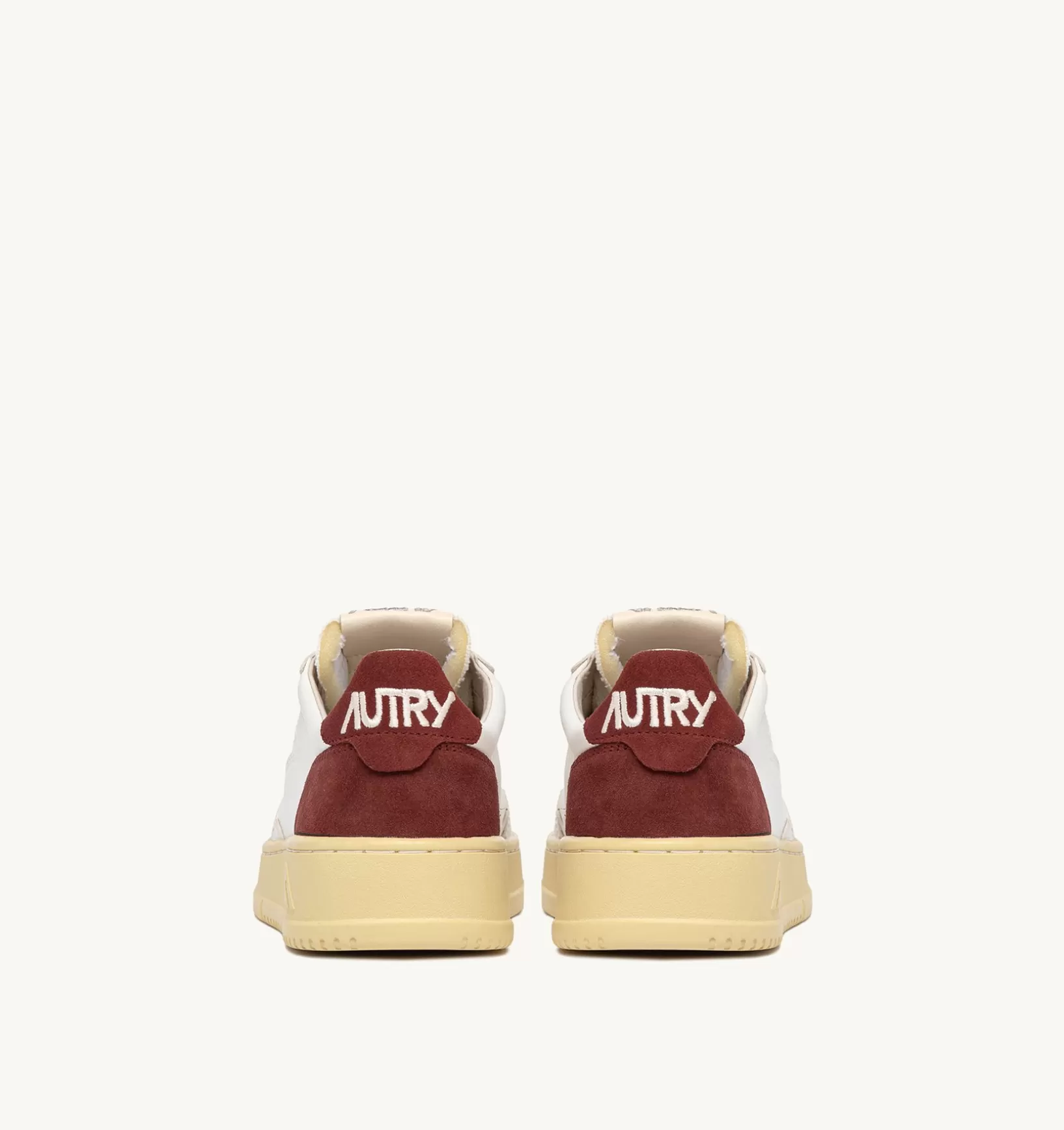 AUTRY Sneakers Medalist Low In Pelle E Suede Bianco E Bordeaux^Donna Medalist