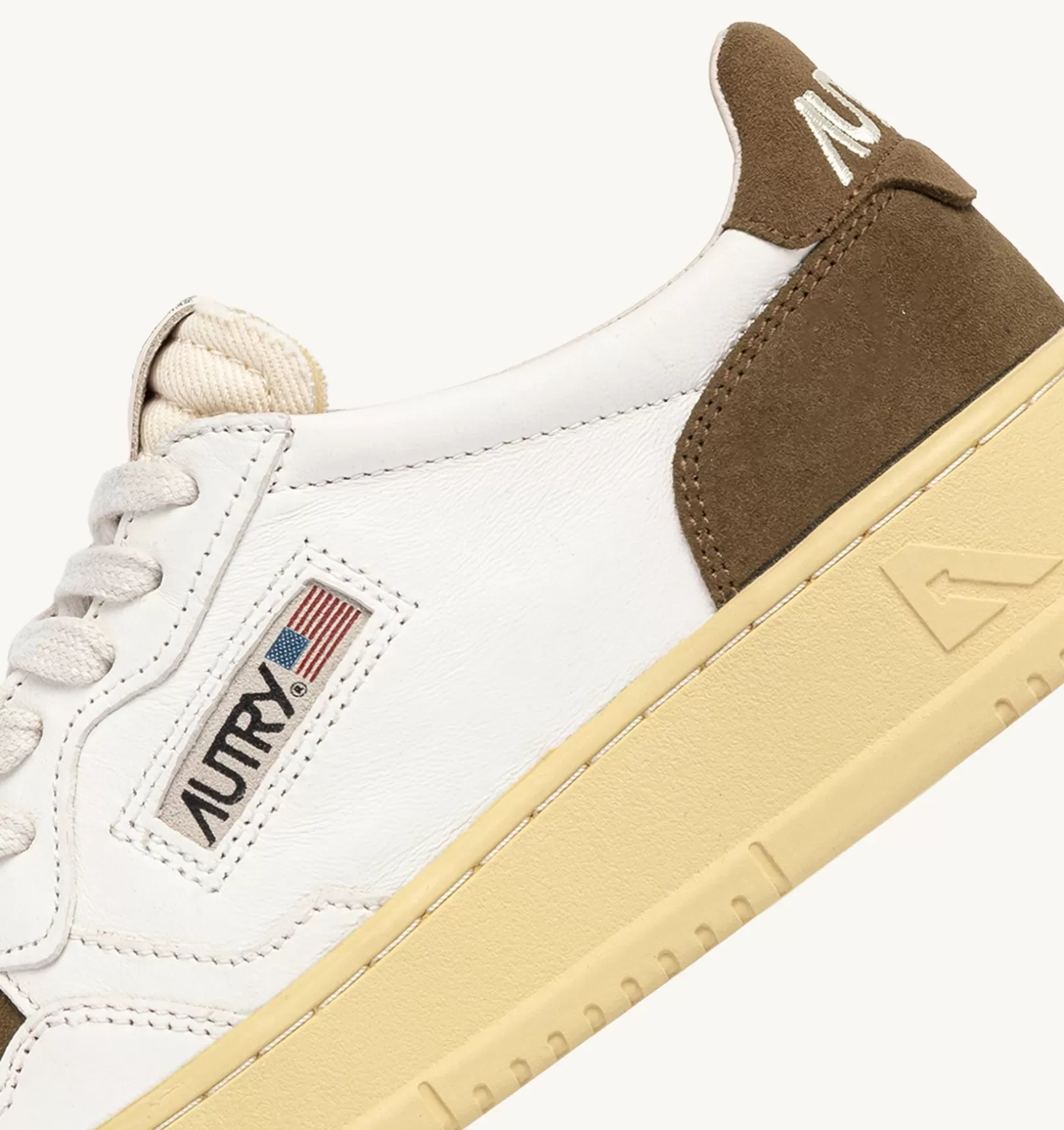 AUTRY Sneakers Medalist Low In Pelle E Suede Bianco E Marrone^Donna Medalist