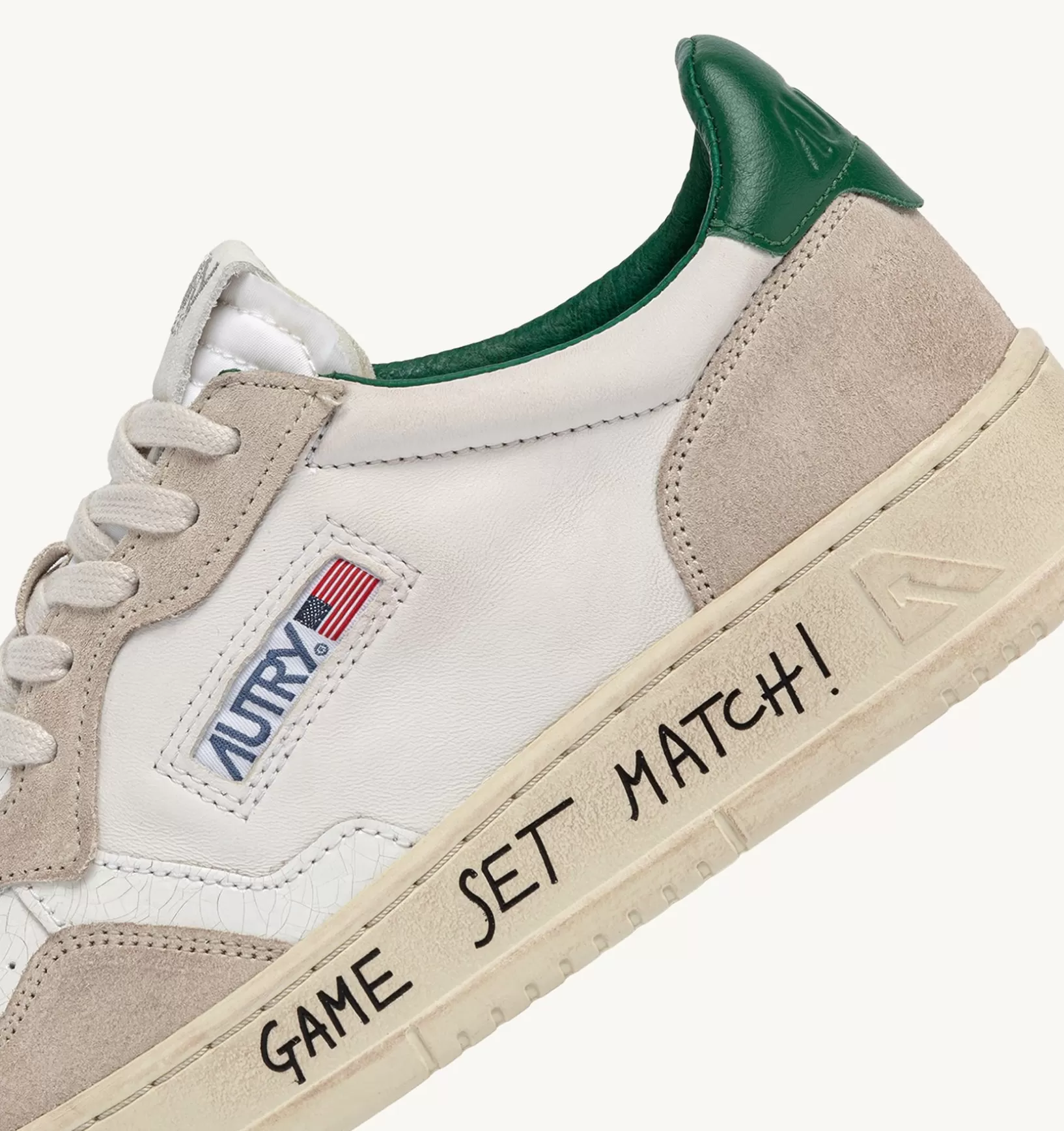 AUTRY Sneakers Medalist Low In Pelle E Suede Bianco E Verde^Donna Medalist