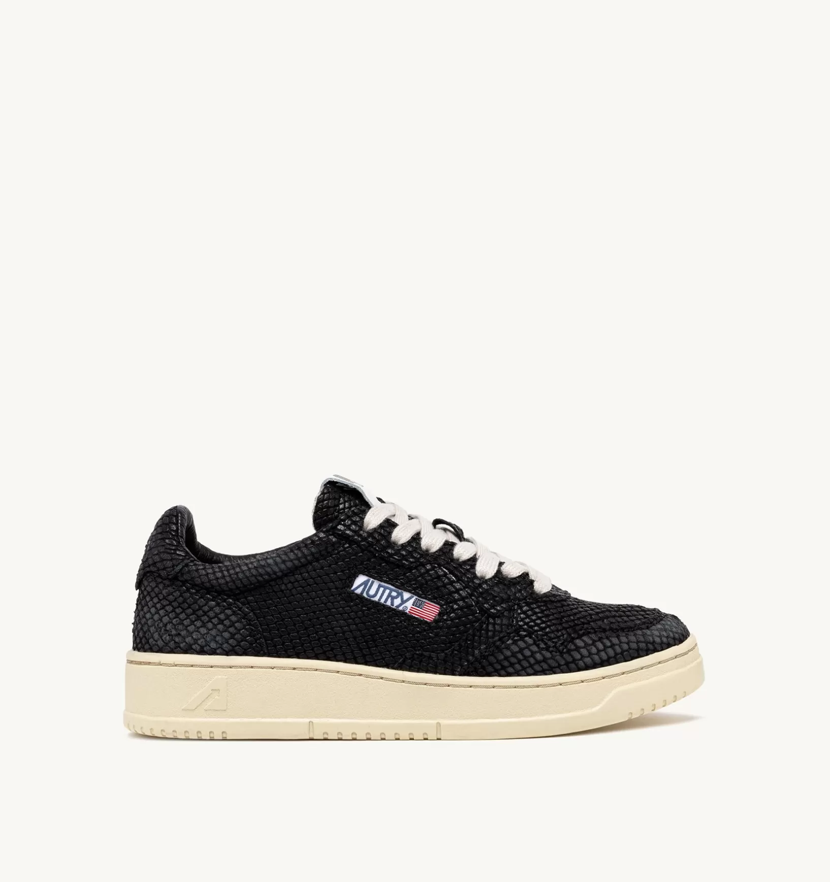 AUTRY Sneakers Medalist Low In Pelle Effetto Snake Colore Argento^Donna Medalist