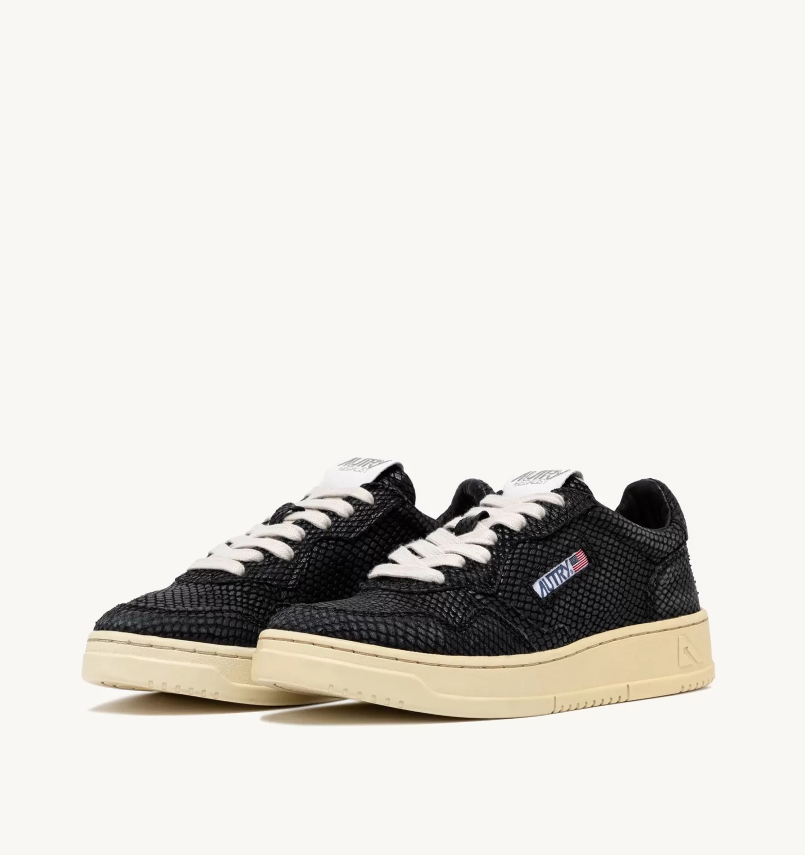 AUTRY Sneakers Medalist Low In Pelle Effetto Snake Colore Argento^Donna Medalist