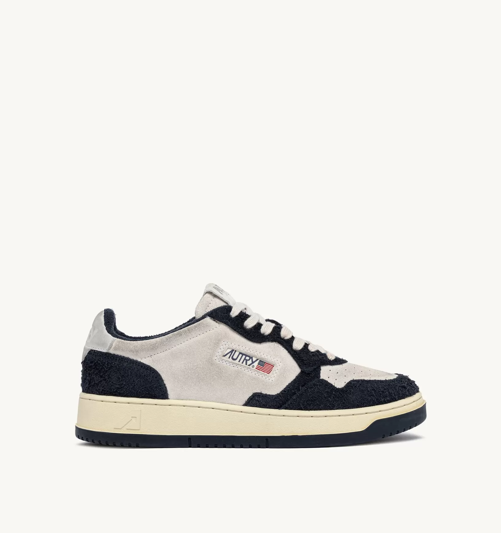 AUTRY Sneakers Medalist Low In Suede Bianco E Suede Effetto Hair Blu^Donna Medalist