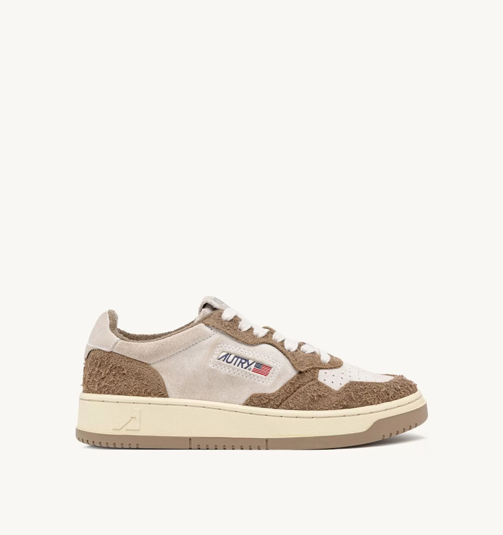 AUTRY Sneakers Medalist Low In Suede Bianco E Suede Effetto Hair Mud^Uomo Medalist