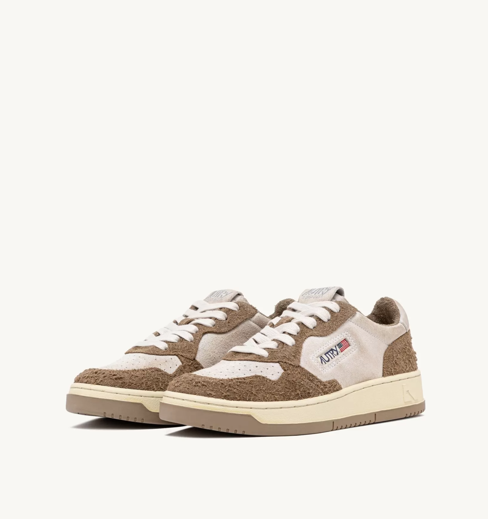 AUTRY Sneakers Medalist Low In Suede Bianco E Suede Effetto Hair Mud^Donna Medalist