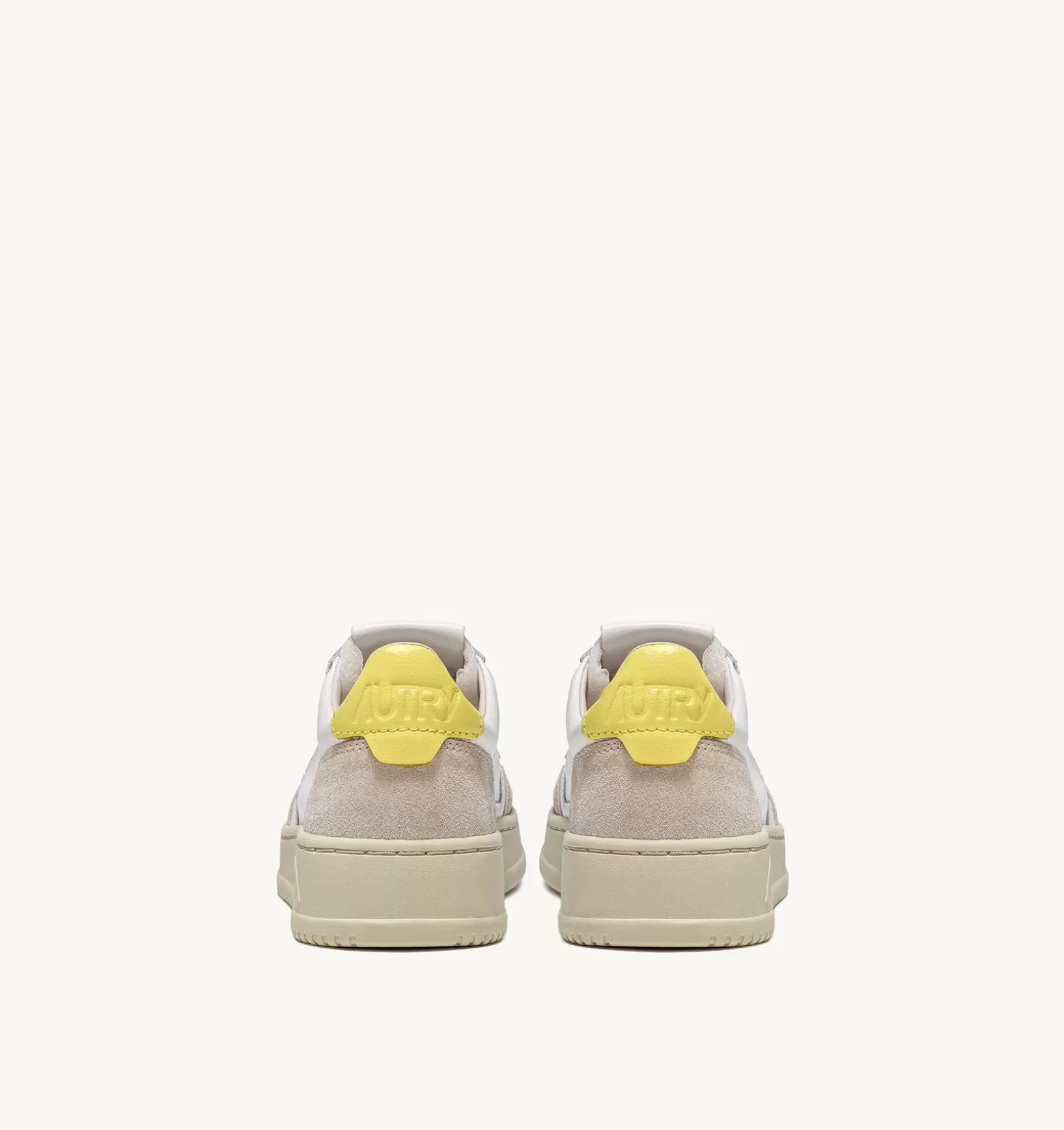 AUTRY Sneakers Medalist Low In Suede E Pelle Bianca E Gialla^Donna Medalist