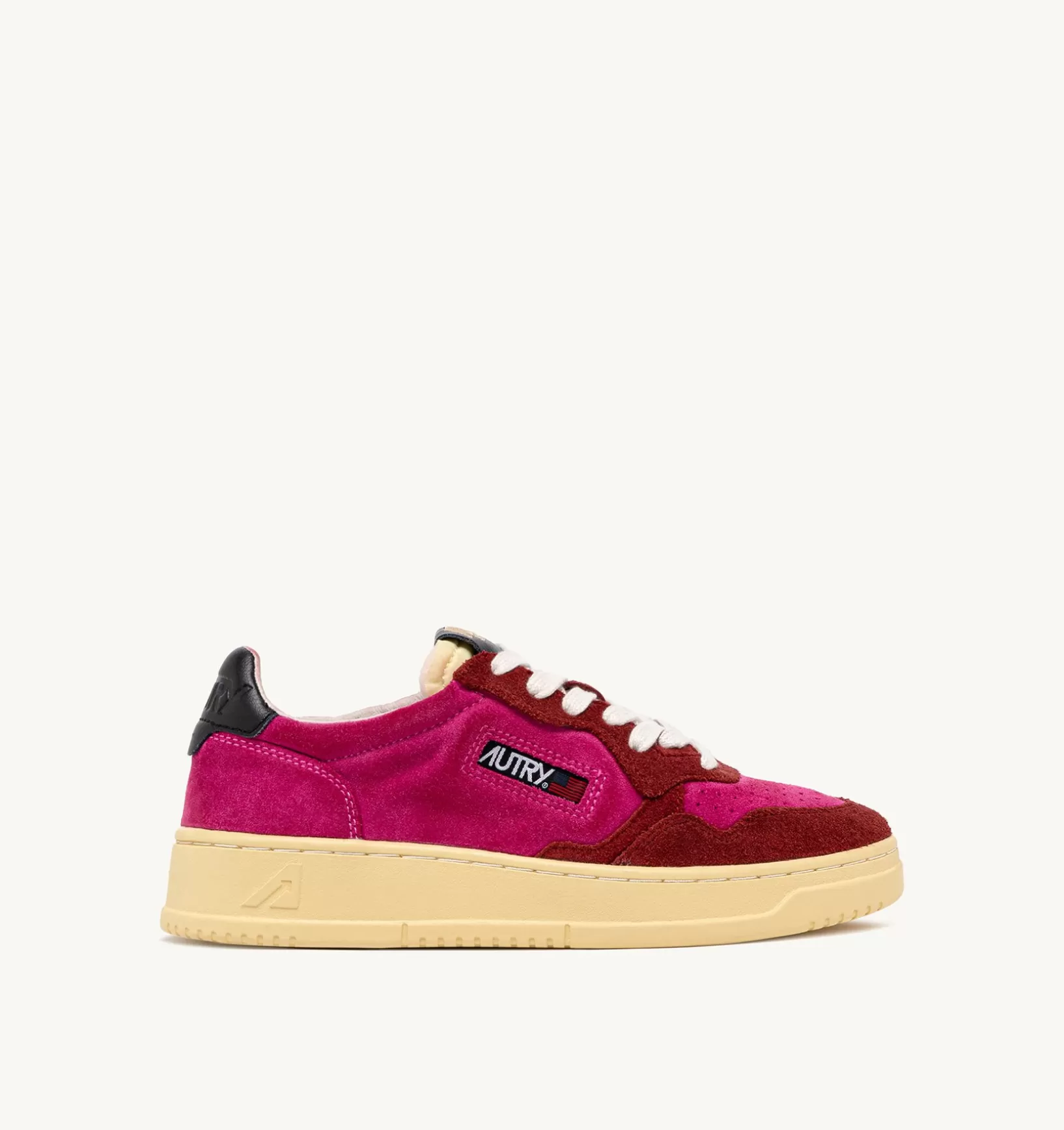 AUTRY Sneakers Medalist Low In Suede Fucsia E Bordeaux^Donna Medalist