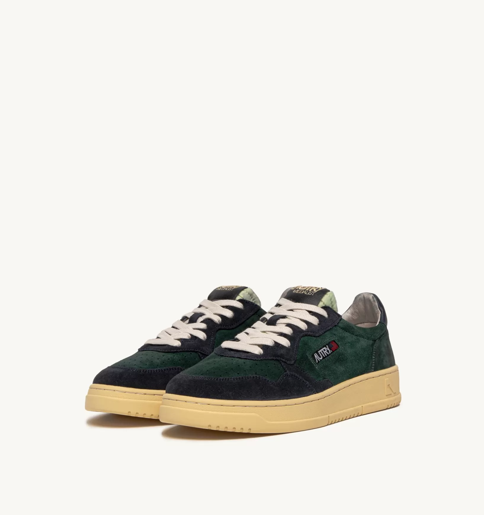 AUTRY Sneakers Medalist Low In Suede Verde E Blu^Uomo Medalist