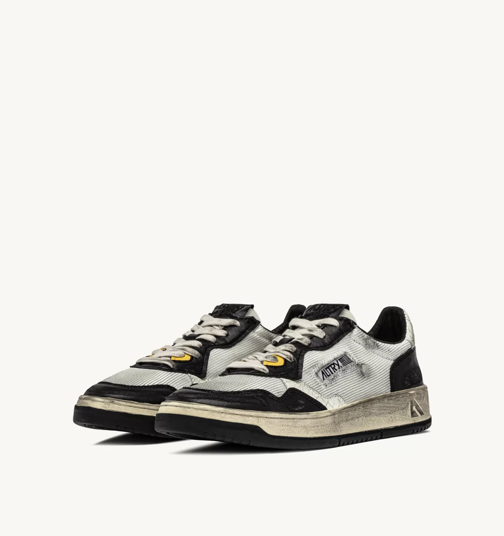 AUTRY Sneakers Medalist Low Super Vintage In Mesh E Suede Bianco E Argento^Uomo Super Vintage