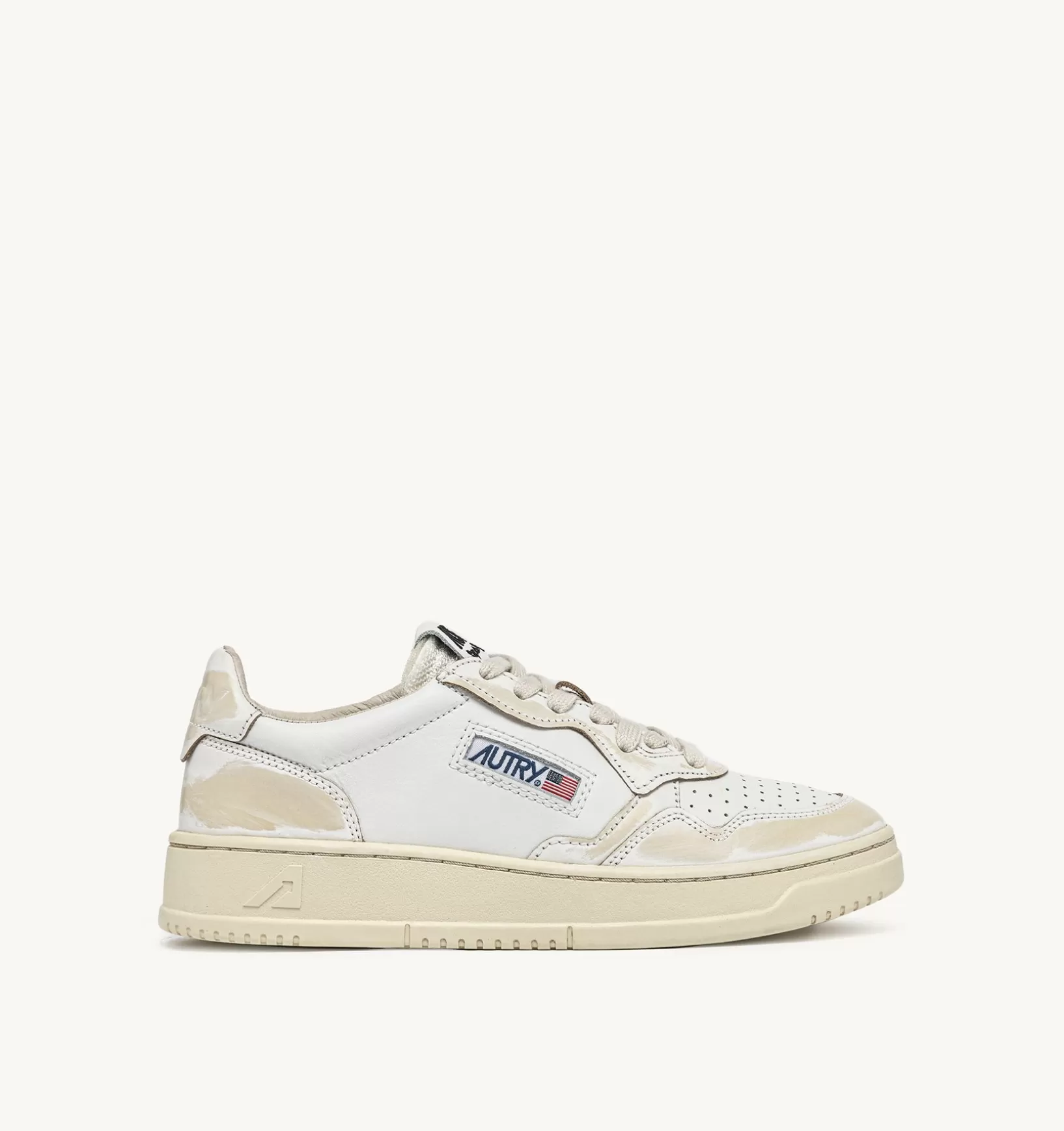 AUTRY Sneakers Medalist Low Super Vintage In Pelle Asportable Bianco Ivory^Donna Medalist