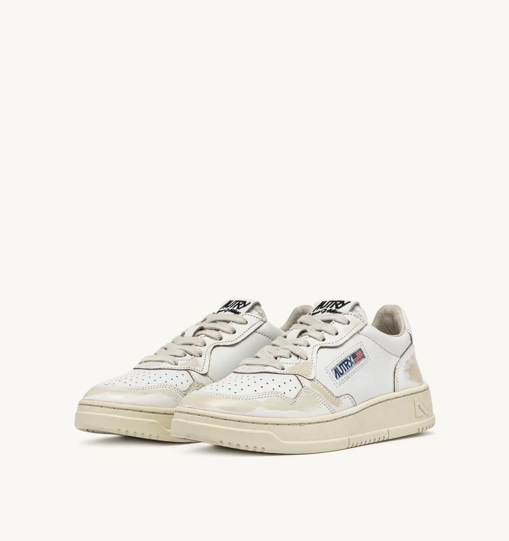 AUTRY Sneakers Medalist Low Super Vintage In Pelle Asportable Bianco Ivory^Donna Medalist