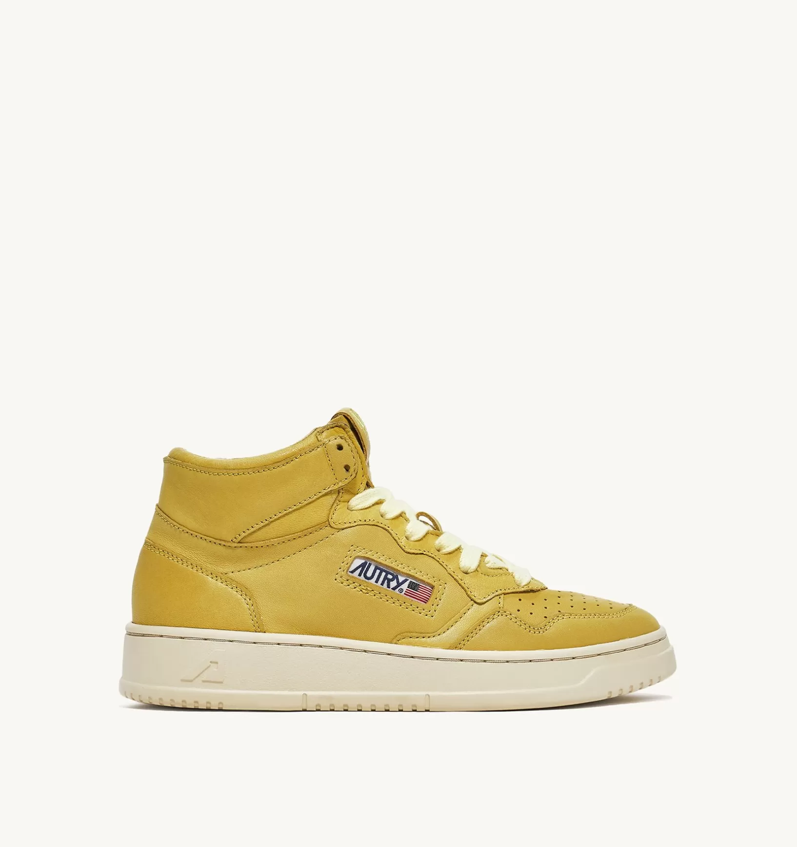 AUTRY Sneakers Medalist Mid In Morbida Pelle Yellow Iris Di Capra^Donna Medalist