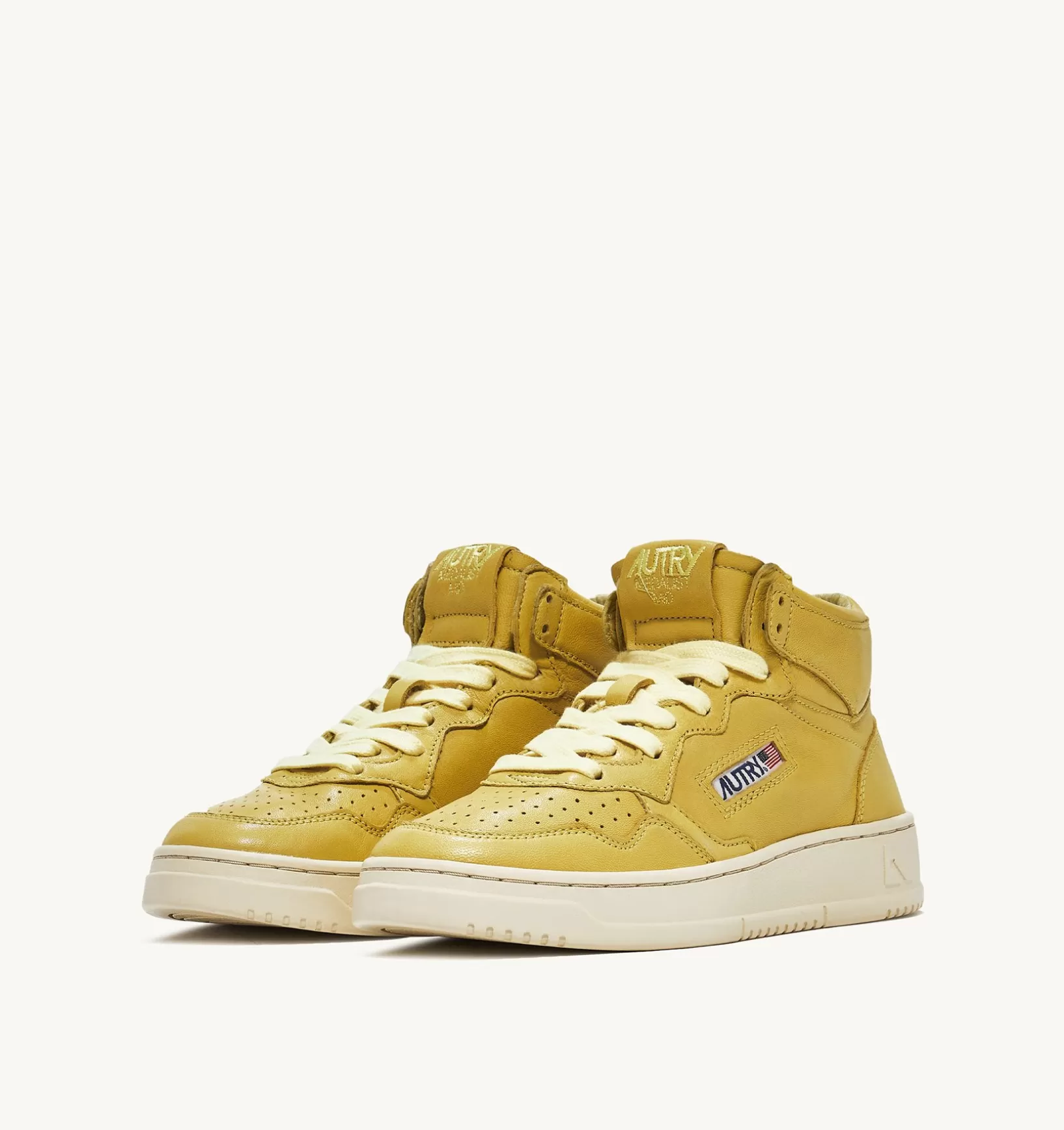 AUTRY Sneakers Medalist Mid In Morbida Pelle Yellow Iris Di Capra^Donna Medalist