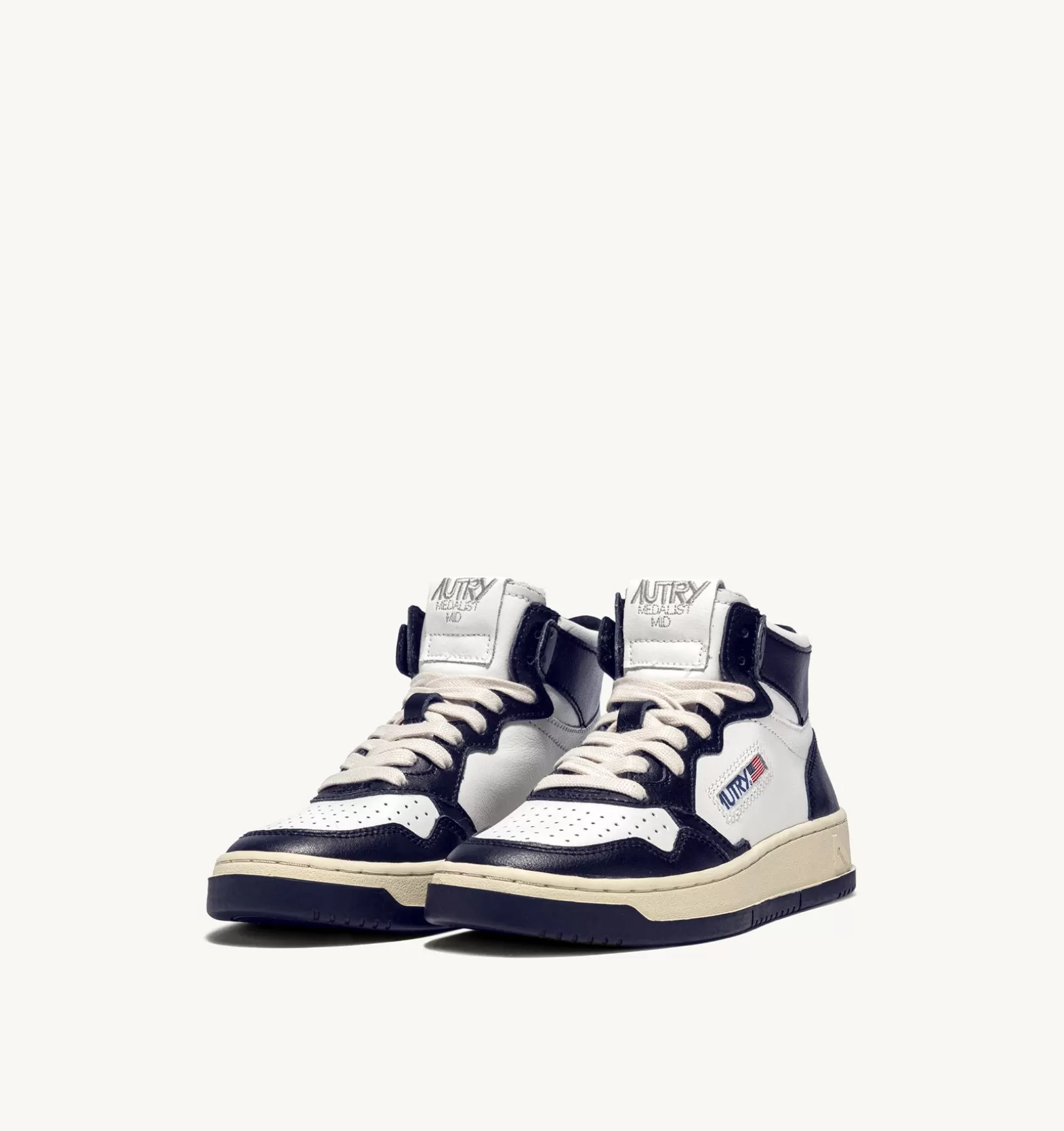 AUTRY Sneakers Medalist Mid In Pelle Bianca E Blu^Donna Medalist