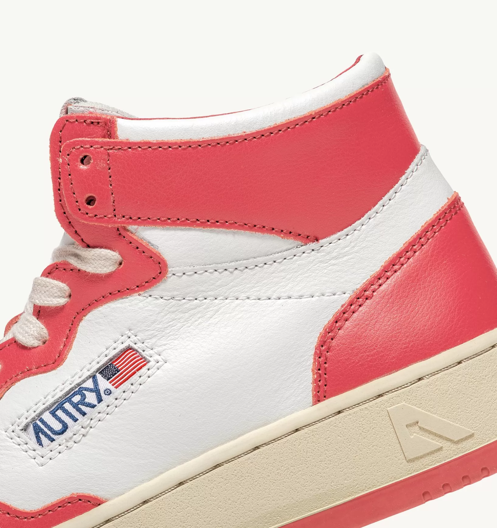 AUTRY Sneakers Medalist Mid In Pelle Bicolore Bianco E Lobster^Donna Medalist