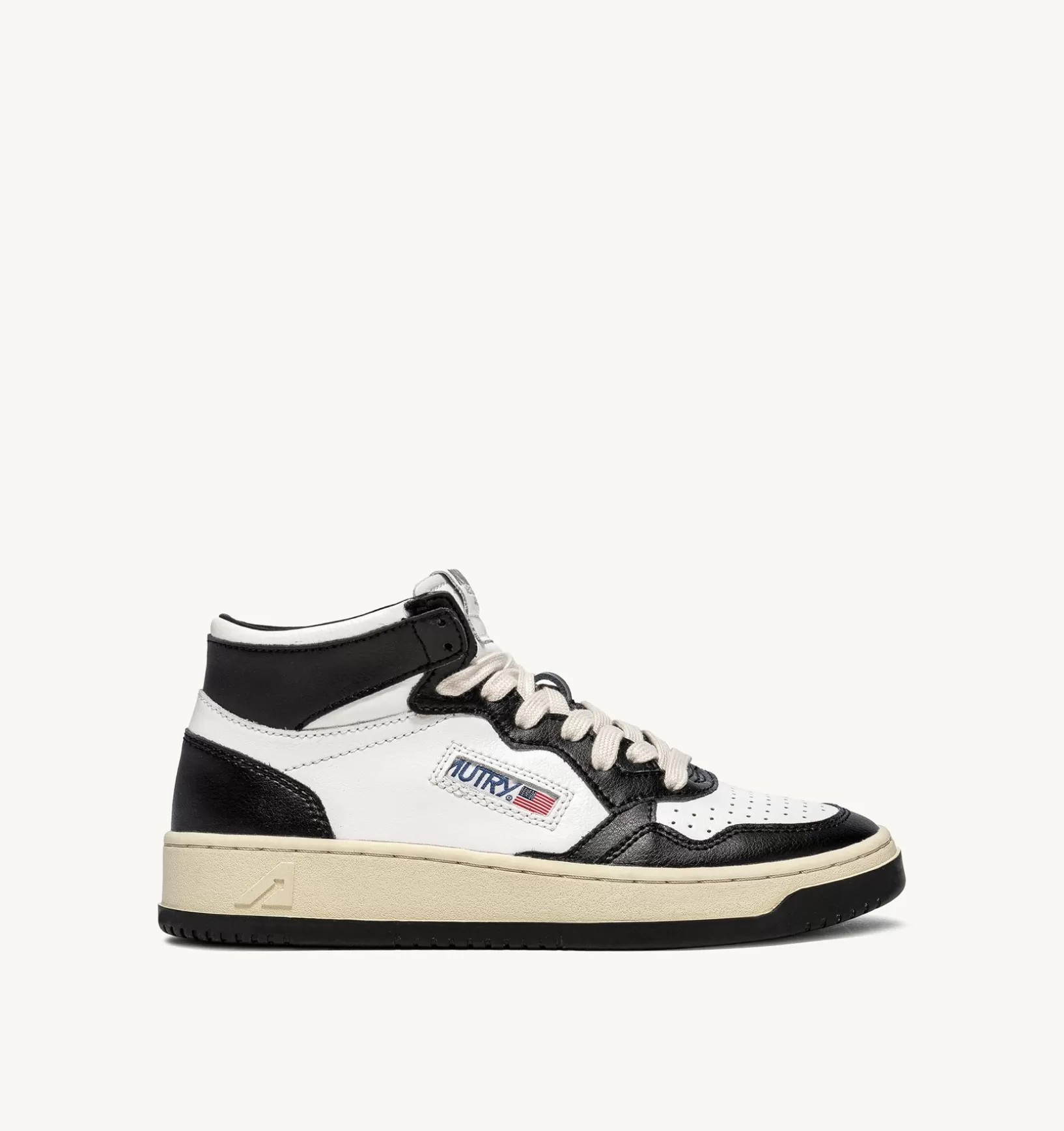 AUTRY Sneakers Medalist Mid In Pelle Bicolore Bianco E Nero^Uomo Medalist
