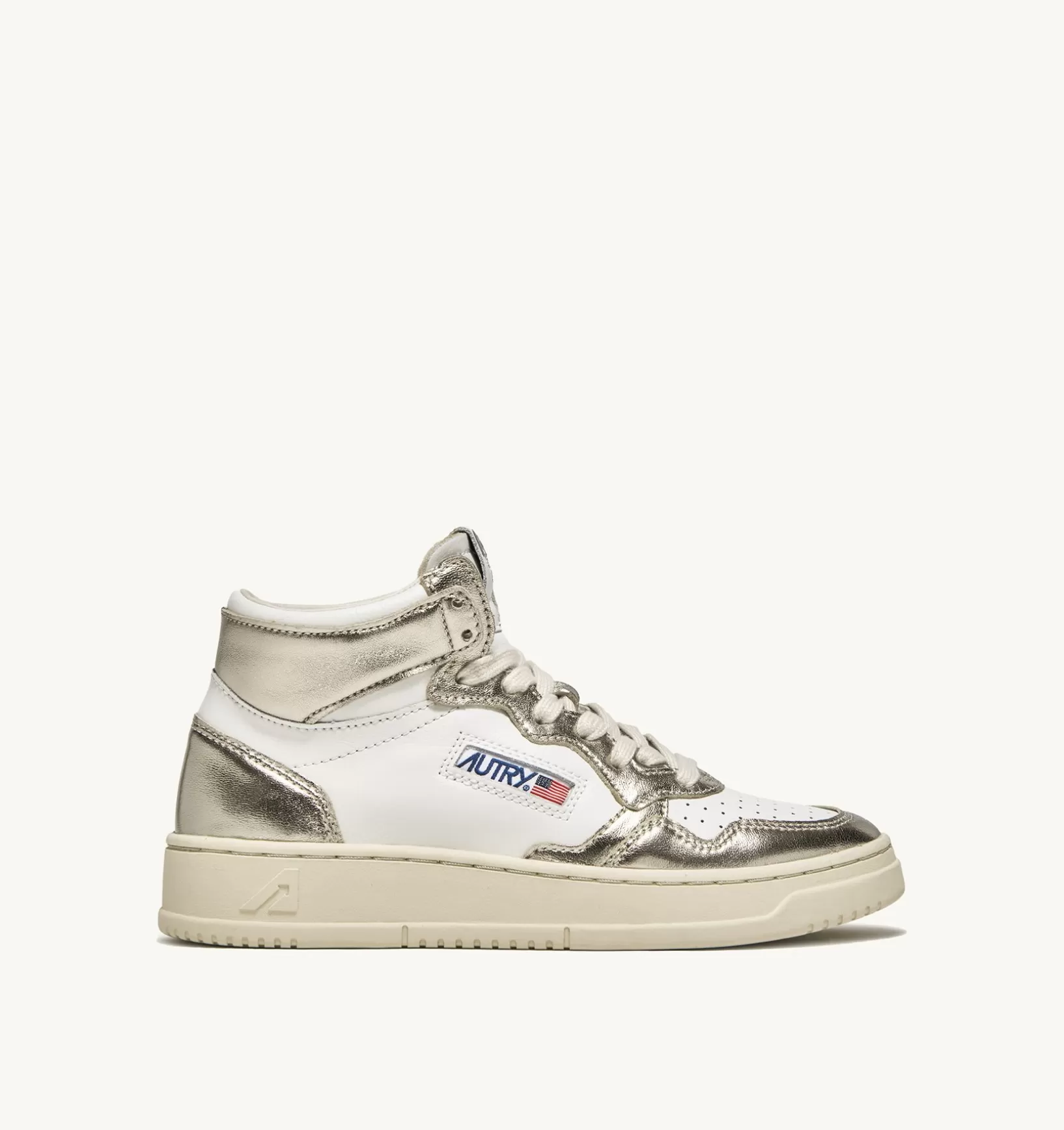AUTRY Sneakers Medalist Mid In Pelle Bicolore Bianco E Platinum^Donna Medalist