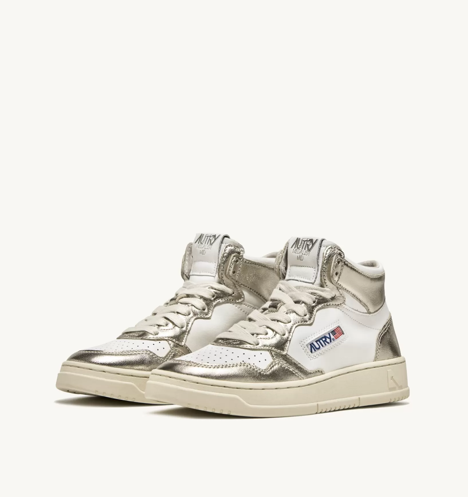 AUTRY Sneakers Medalist Mid In Pelle Bicolore Bianco E Platinum^Donna Medalist