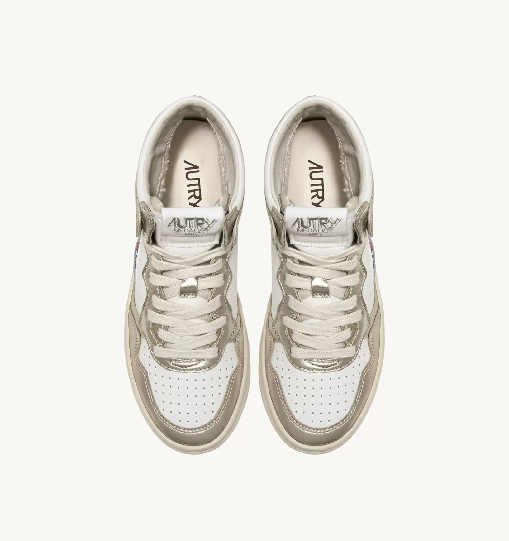 AUTRY Sneakers Medalist Mid In Pelle Bicolore Bianco E Platinum^Donna Medalist