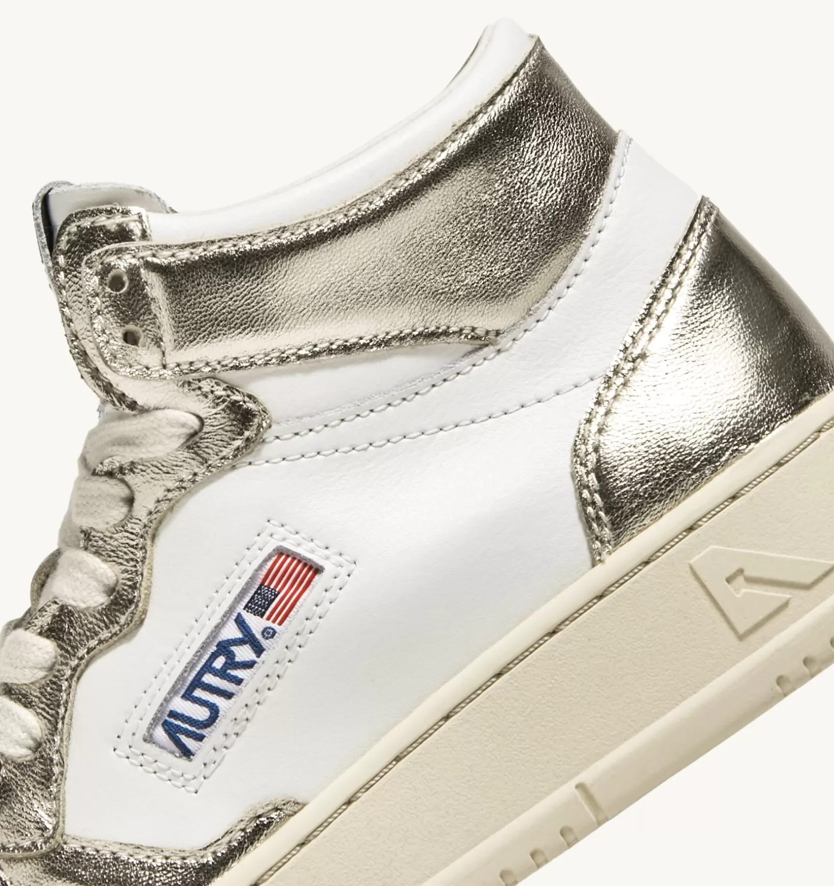 AUTRY Sneakers Medalist Mid In Pelle Bicolore Bianco E Platinum^Donna Medalist