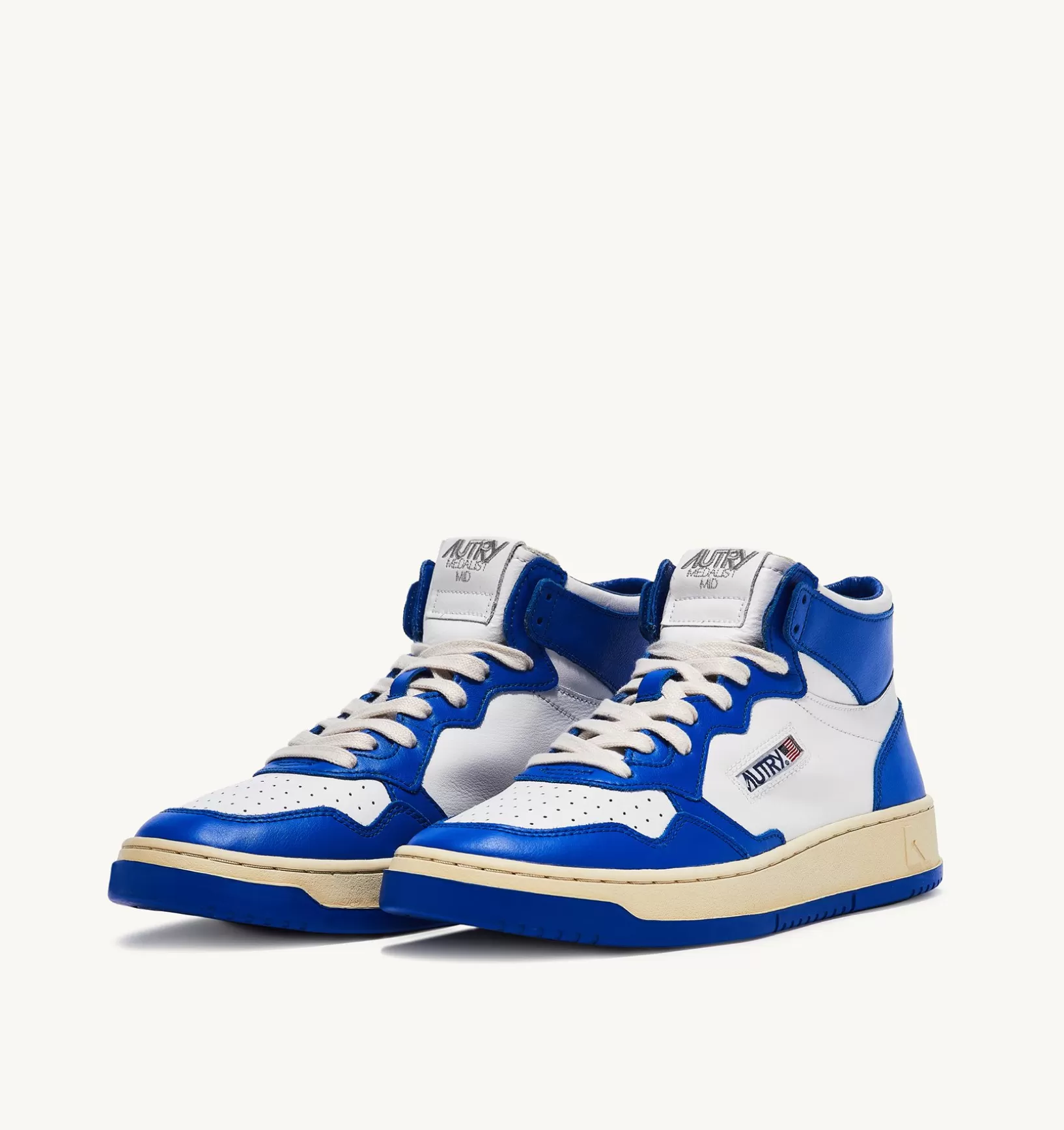 AUTRY Sneakers Medalist Mid In Pelle Bicolore Bianco Prince Blue^Uomo Medalist