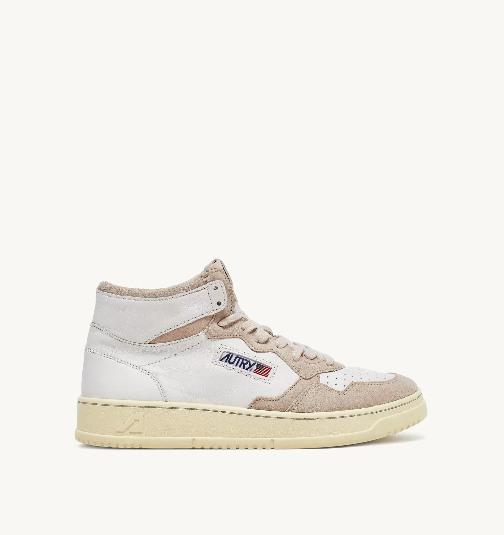 AUTRY Sneakers Medalist Mid In Pelle Di Capra E Suede Bianco^Donna Medalist