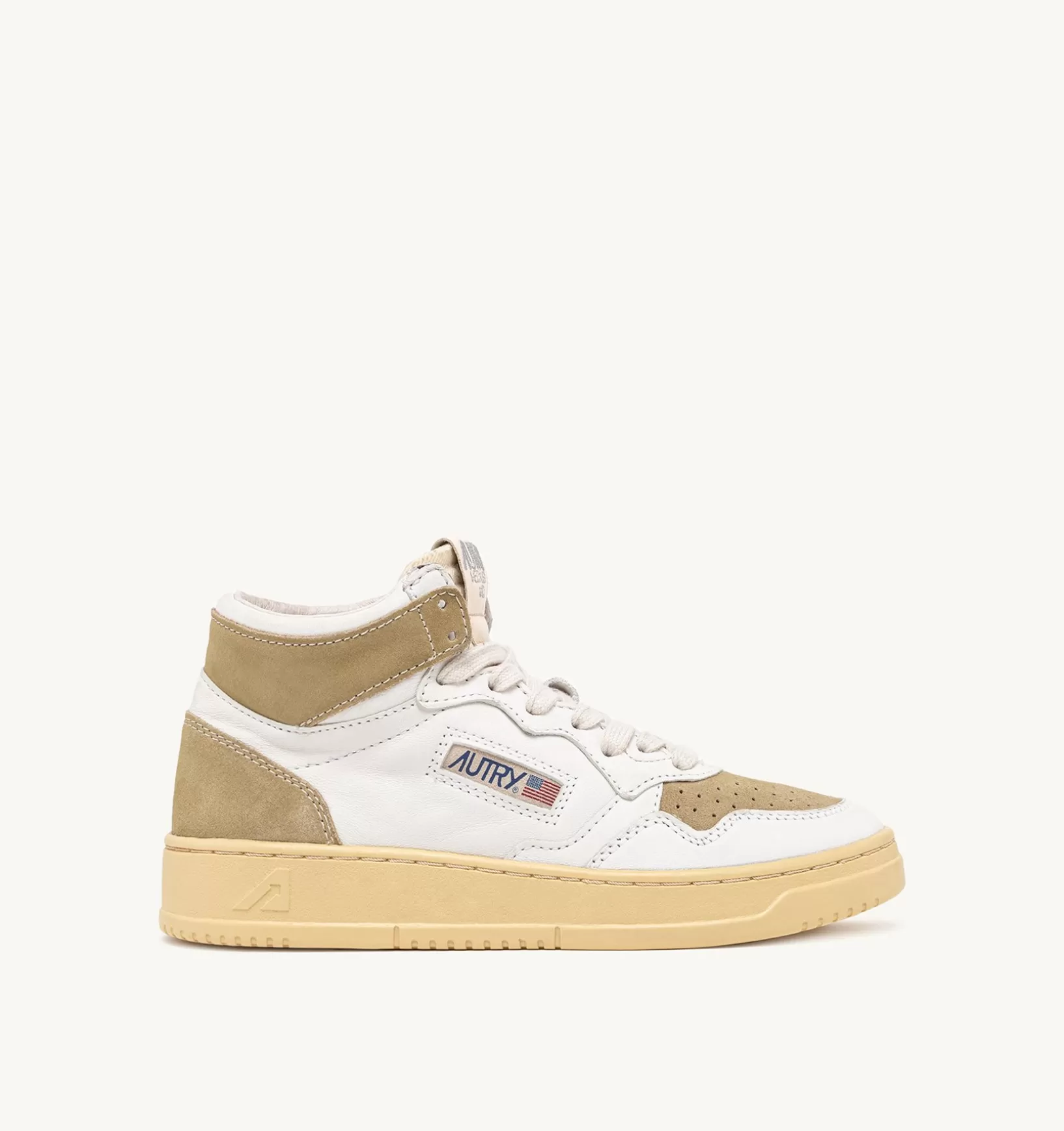 AUTRY Sneakers Medalist Mid In Pelle E Suede Bianco E Mud^Donna Medalist