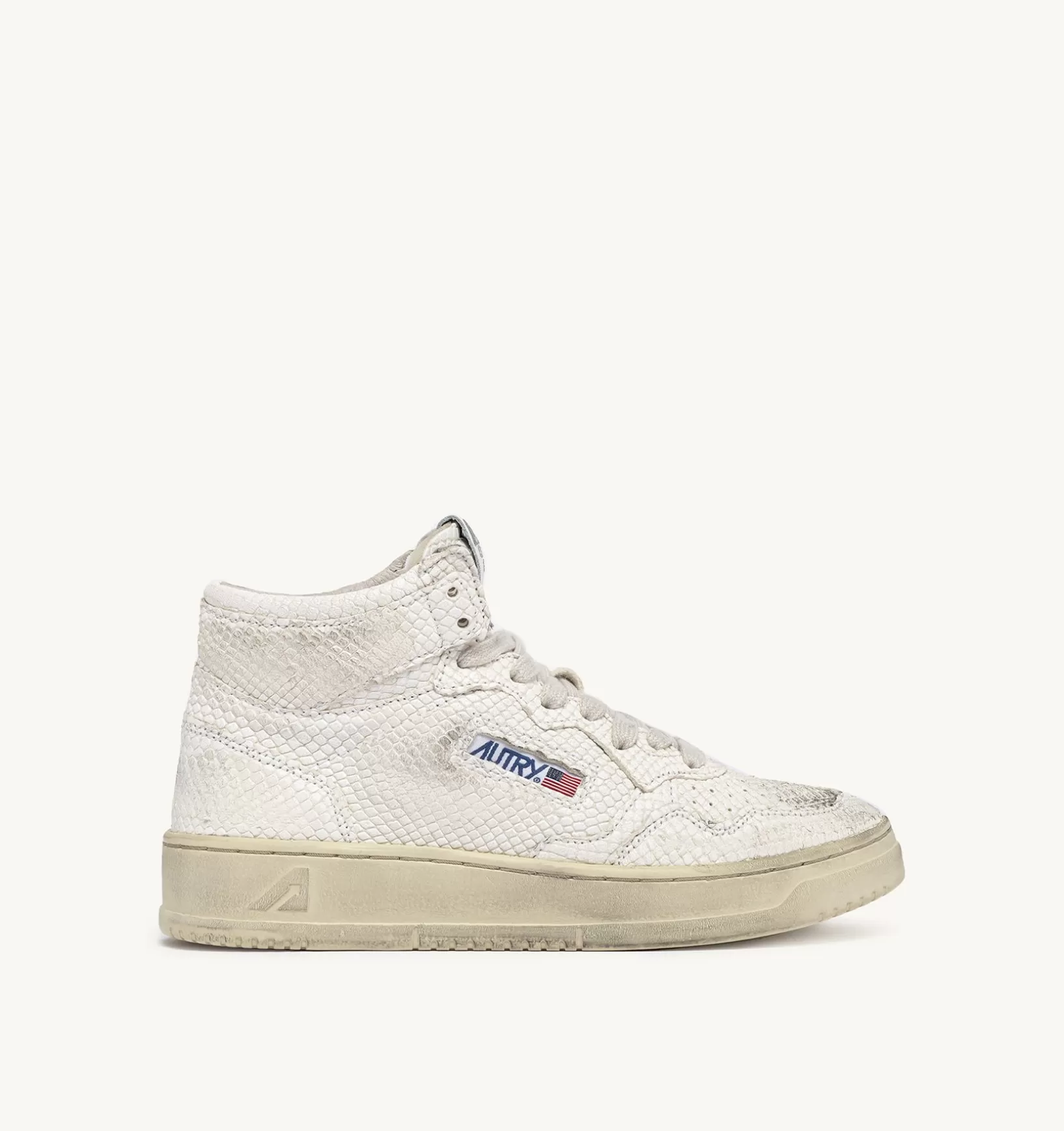 AUTRY Sneakers Medalist Mid In Pelle Effetto Snake Bianco^Donna Medalist
