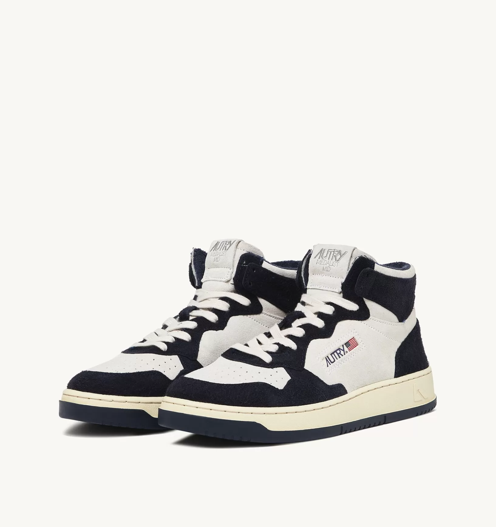 AUTRY Sneakers Medalist Mid In Suede Beige E Blu^Uomo Medalist