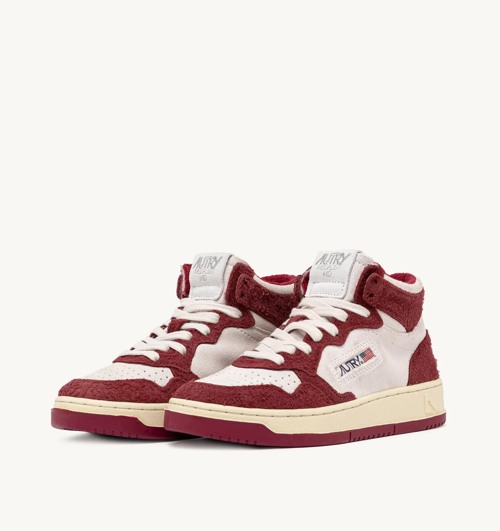 AUTRY Sneakers Medalist Mid In Suede Bianco E Suede Effetto Hair Viola^Donna Medalist