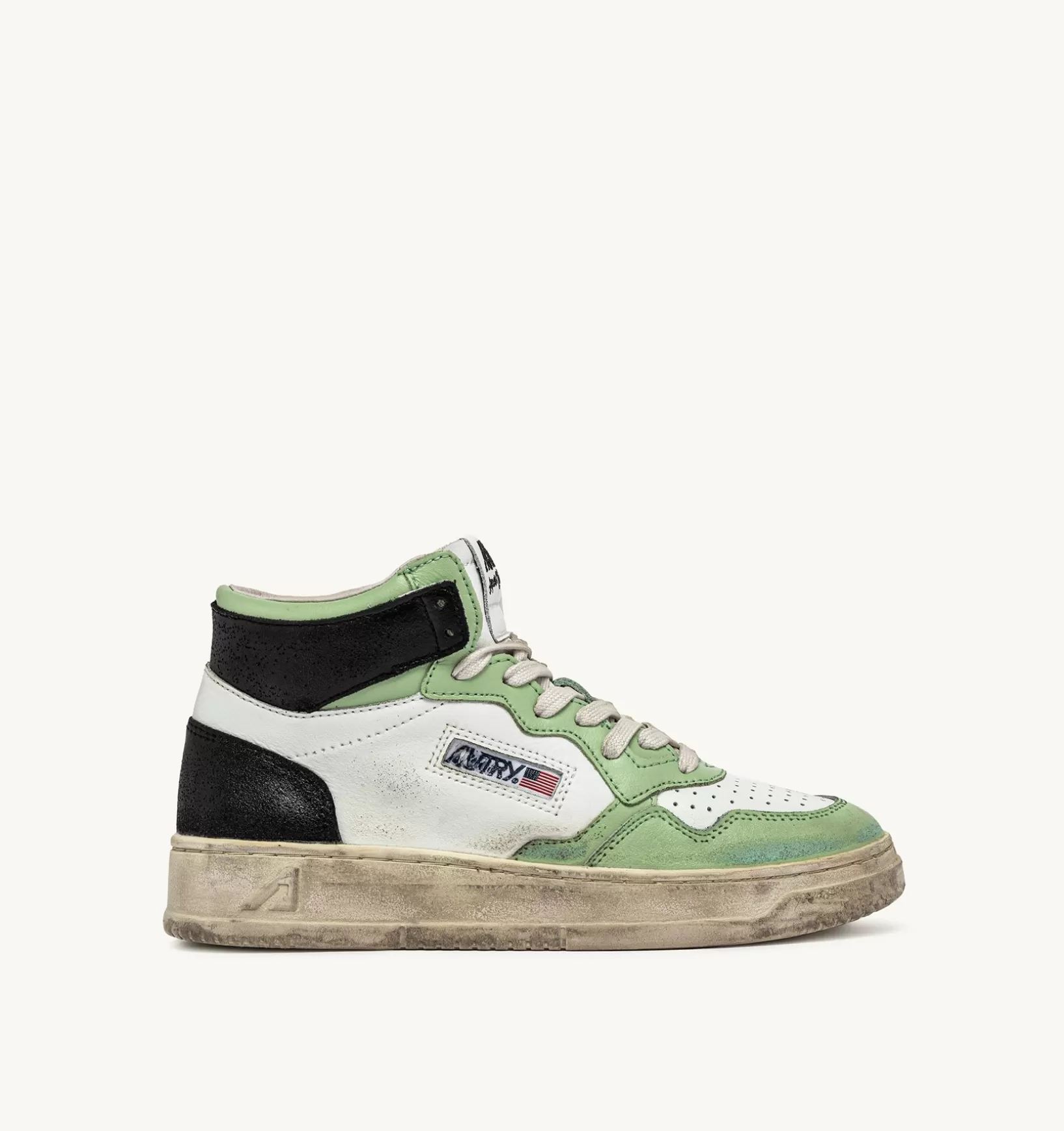 AUTRY Sneakers Medalist Mid Super Vintage In Pelle Bianco Nile Blu^Donna Super Vintage