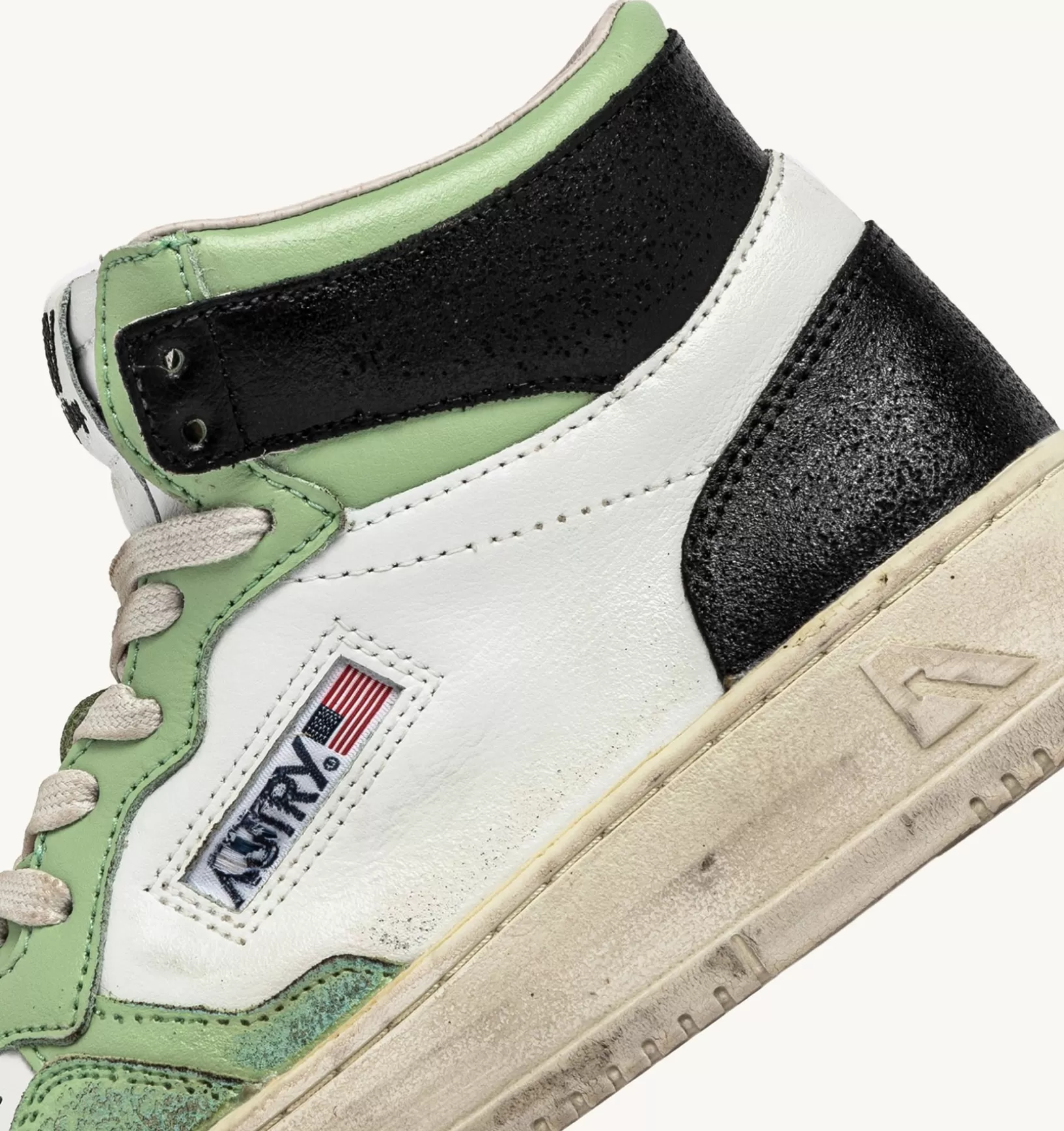 AUTRY Sneakers Medalist Mid Super Vintage In Pelle Bianco Nile Blu^Donna Super Vintage