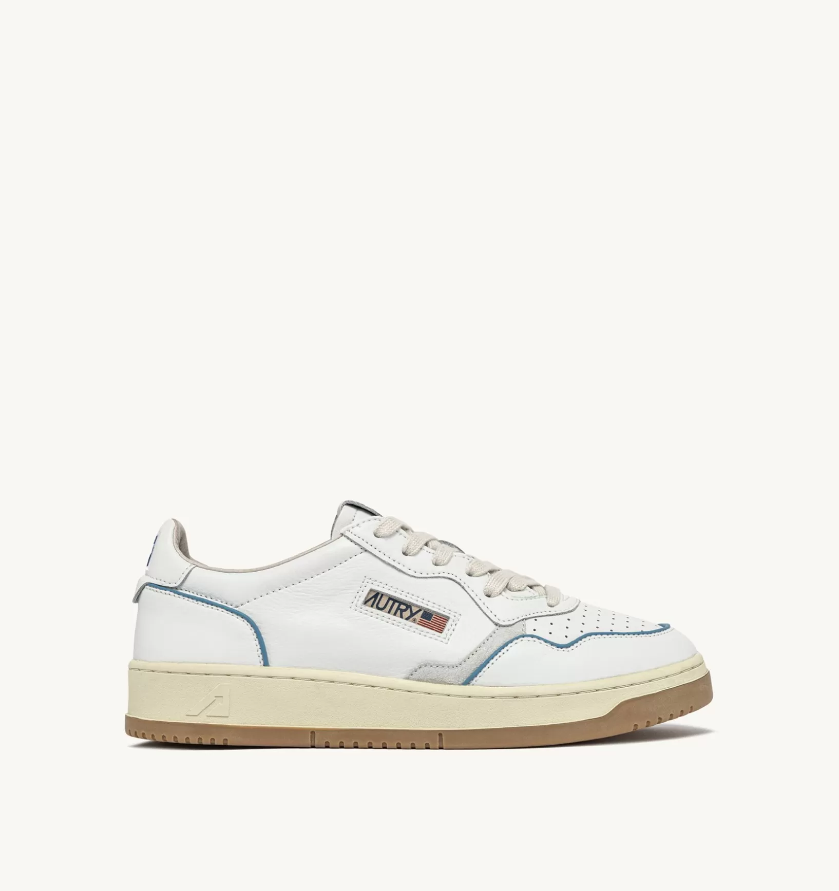 AUTRY Sneakers Open Low In Pelle E Cordoncino Azure^Uomo Open