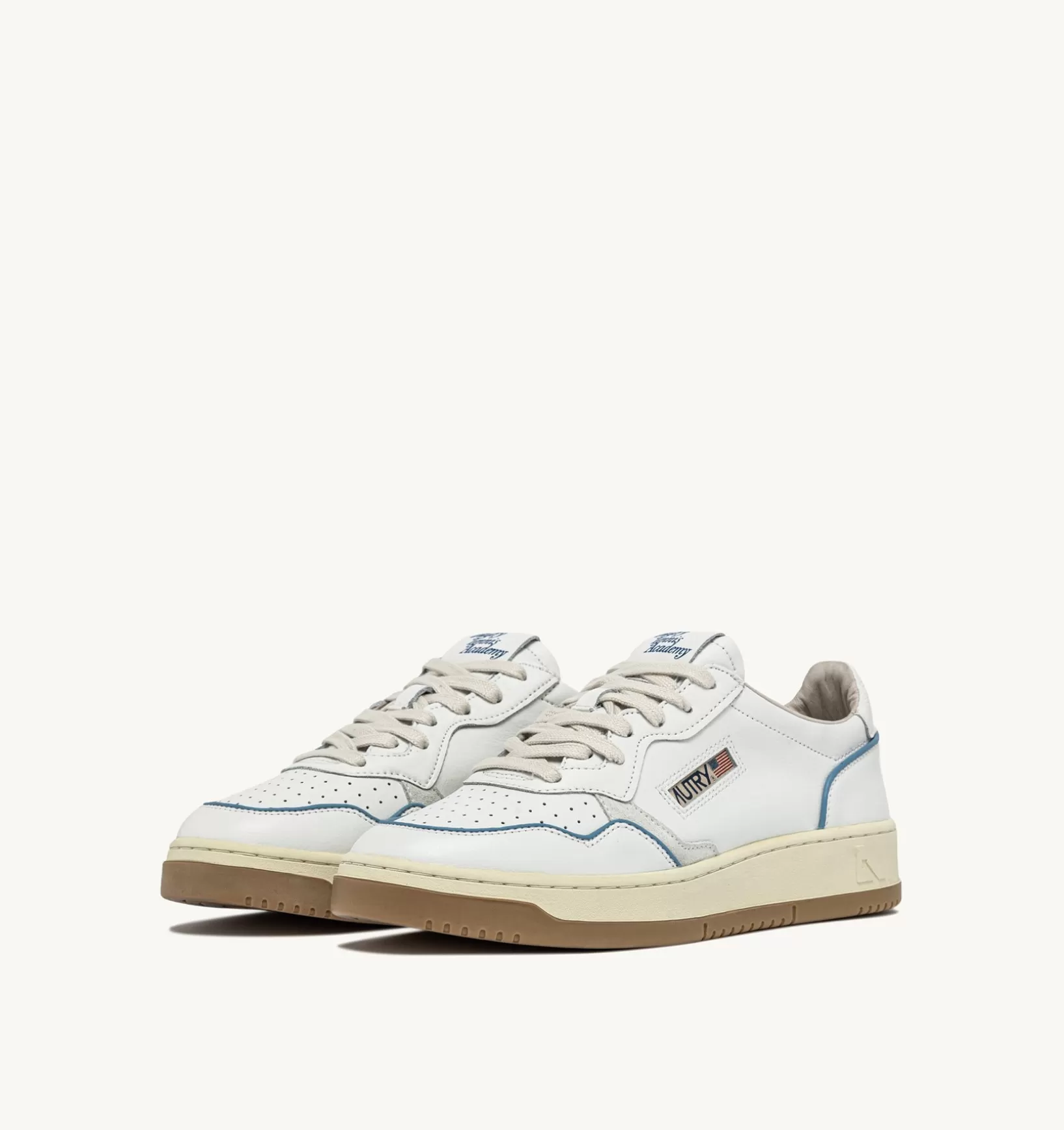 AUTRY Sneakers Open Low In Pelle E Cordoncino Azure^Uomo Open
