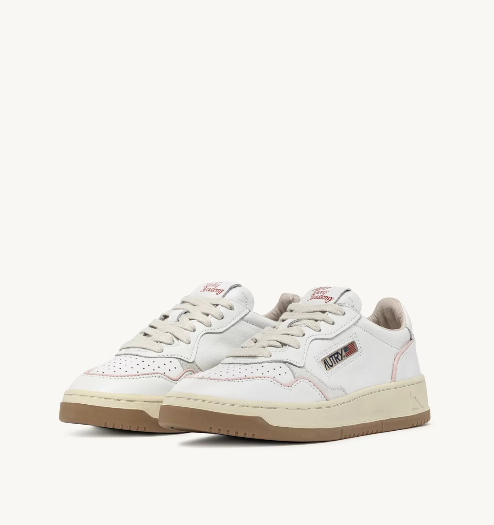 AUTRY Sneakers Open Low In Pelle E Cordoncino Rosa^Donna Open