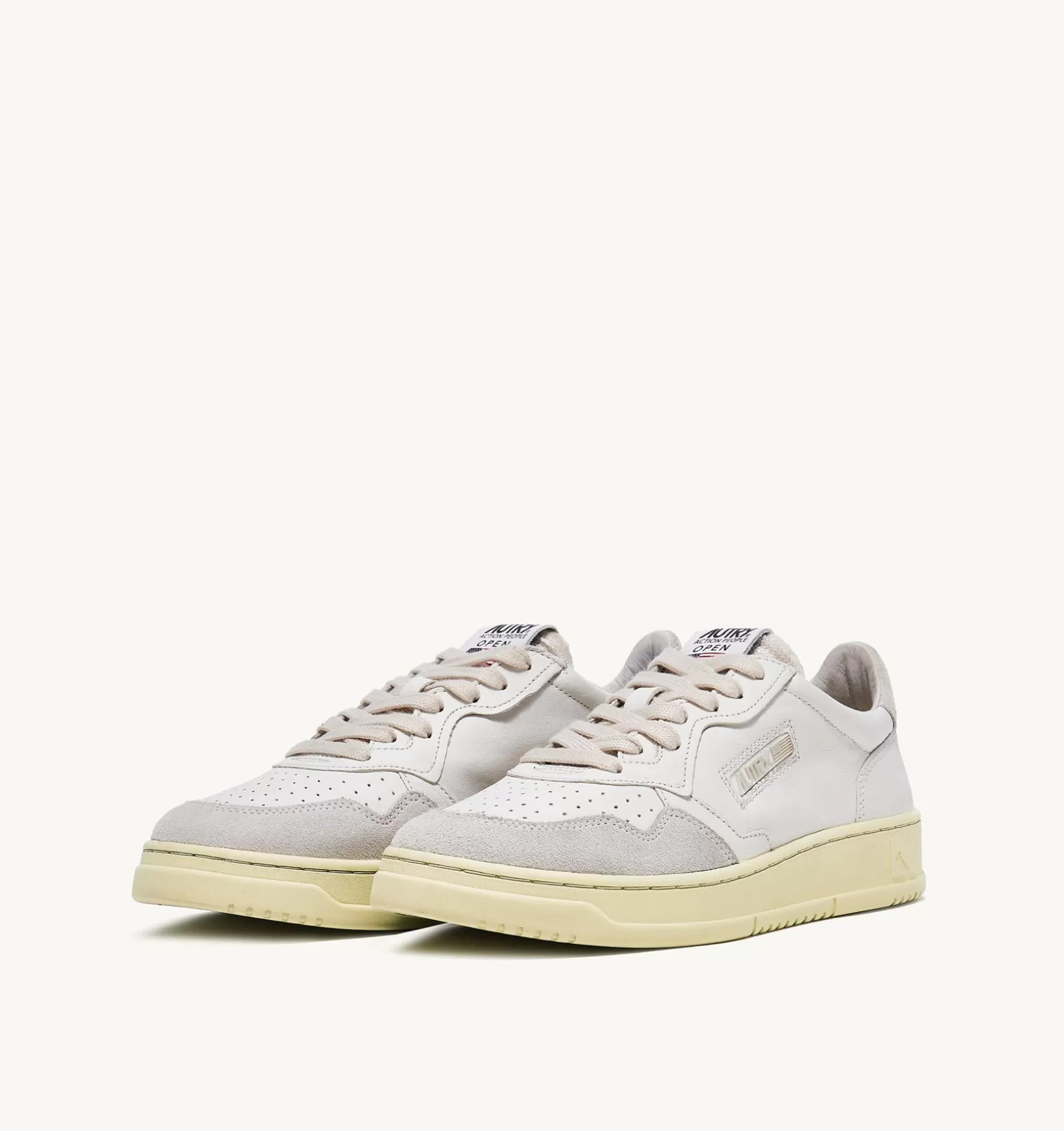AUTRY Sneakers Open Low In Pelle E Suede Colore Bianco^Donna Open