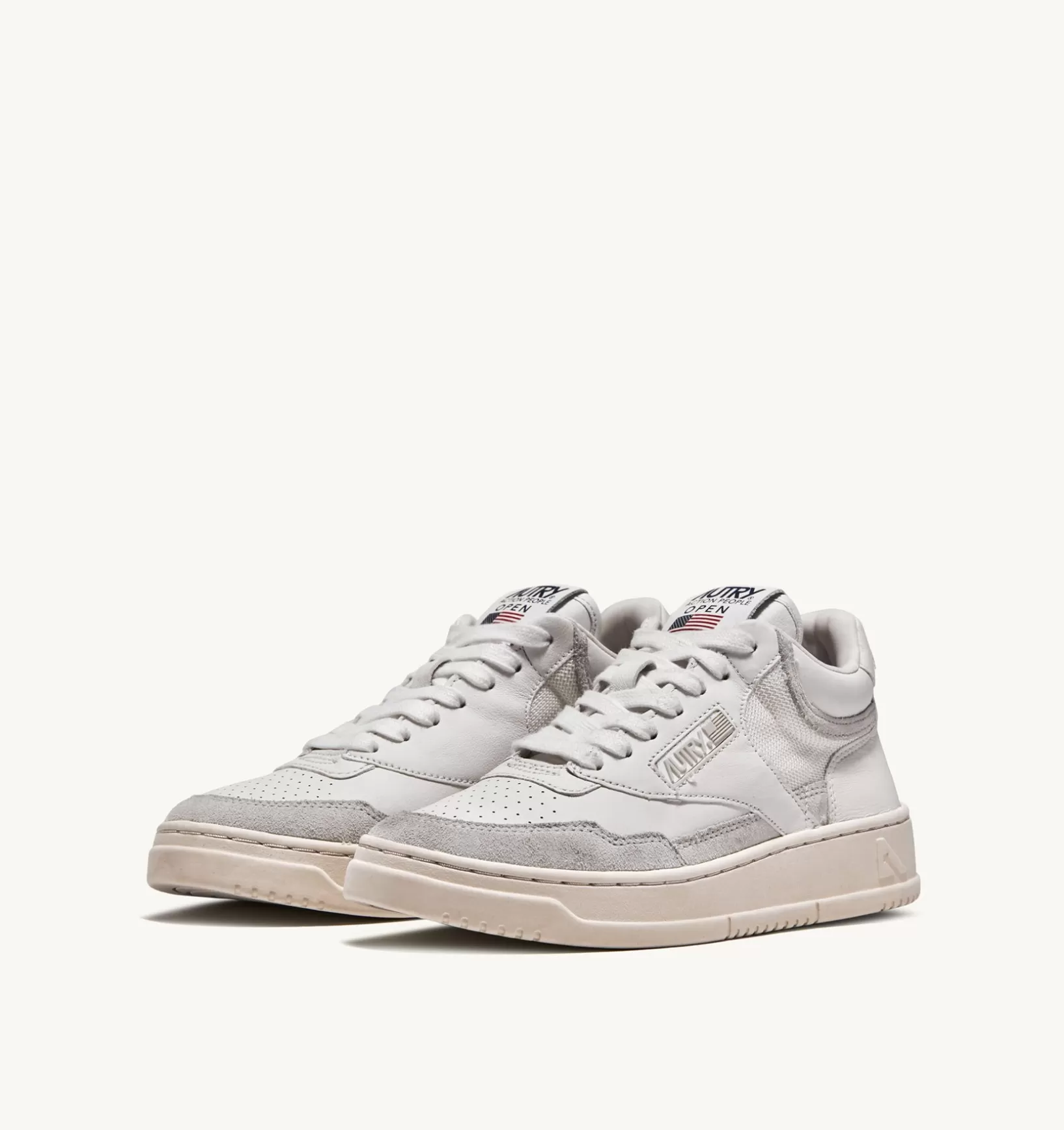 AUTRY Sneakers Open Mid In Pelle E Suede Colore Bianco^Uomo Open