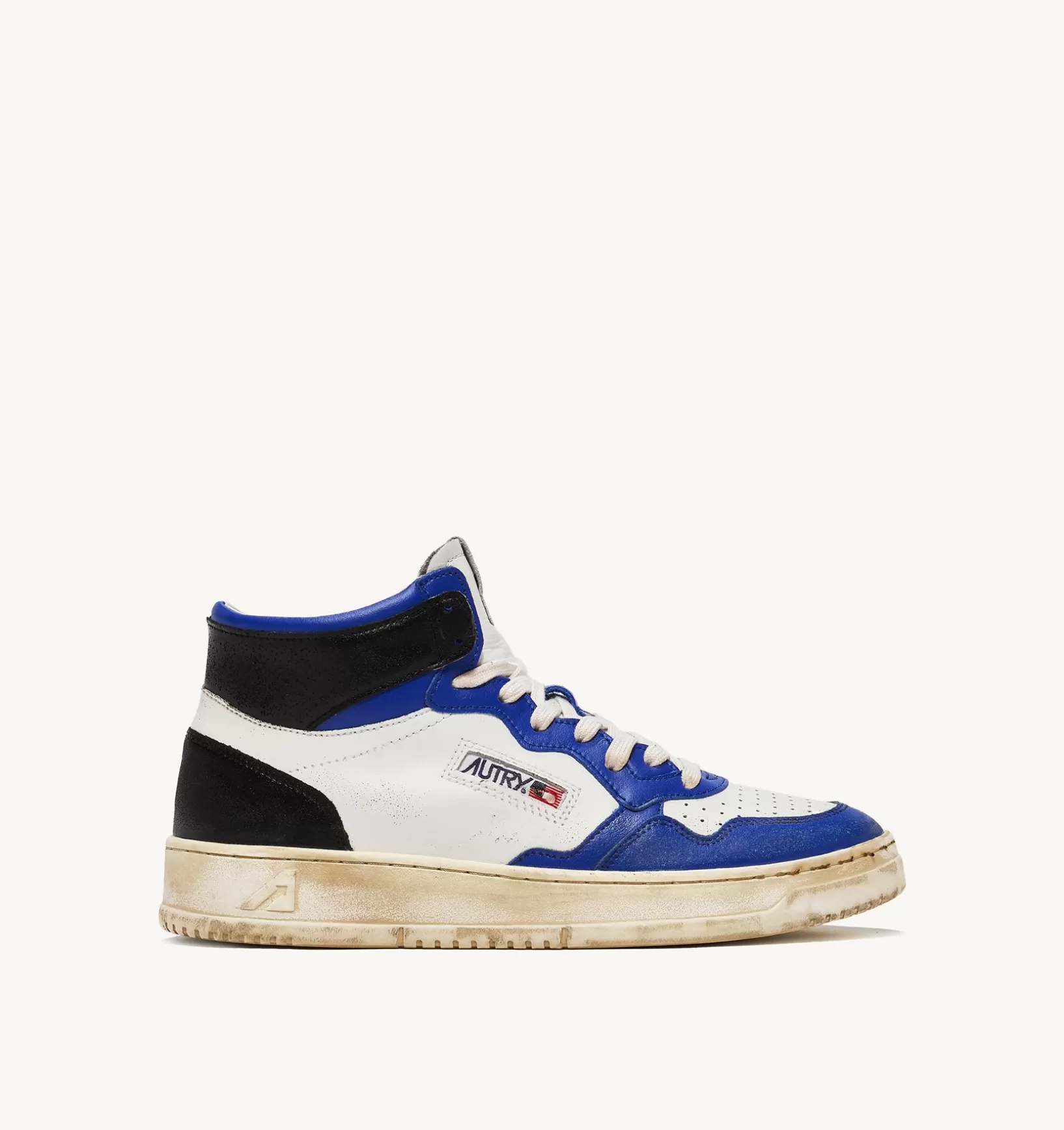 AUTRY Sneakers Super Vintage Mid In Pelle Bianco Blue Nero^Donna Super Vintage